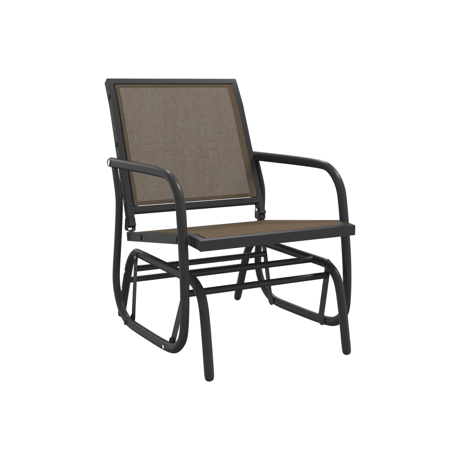 Fauteuil coulissant de jardin de vidaXL, brun, 61x76x87&nbsp;cm, textilène et acier