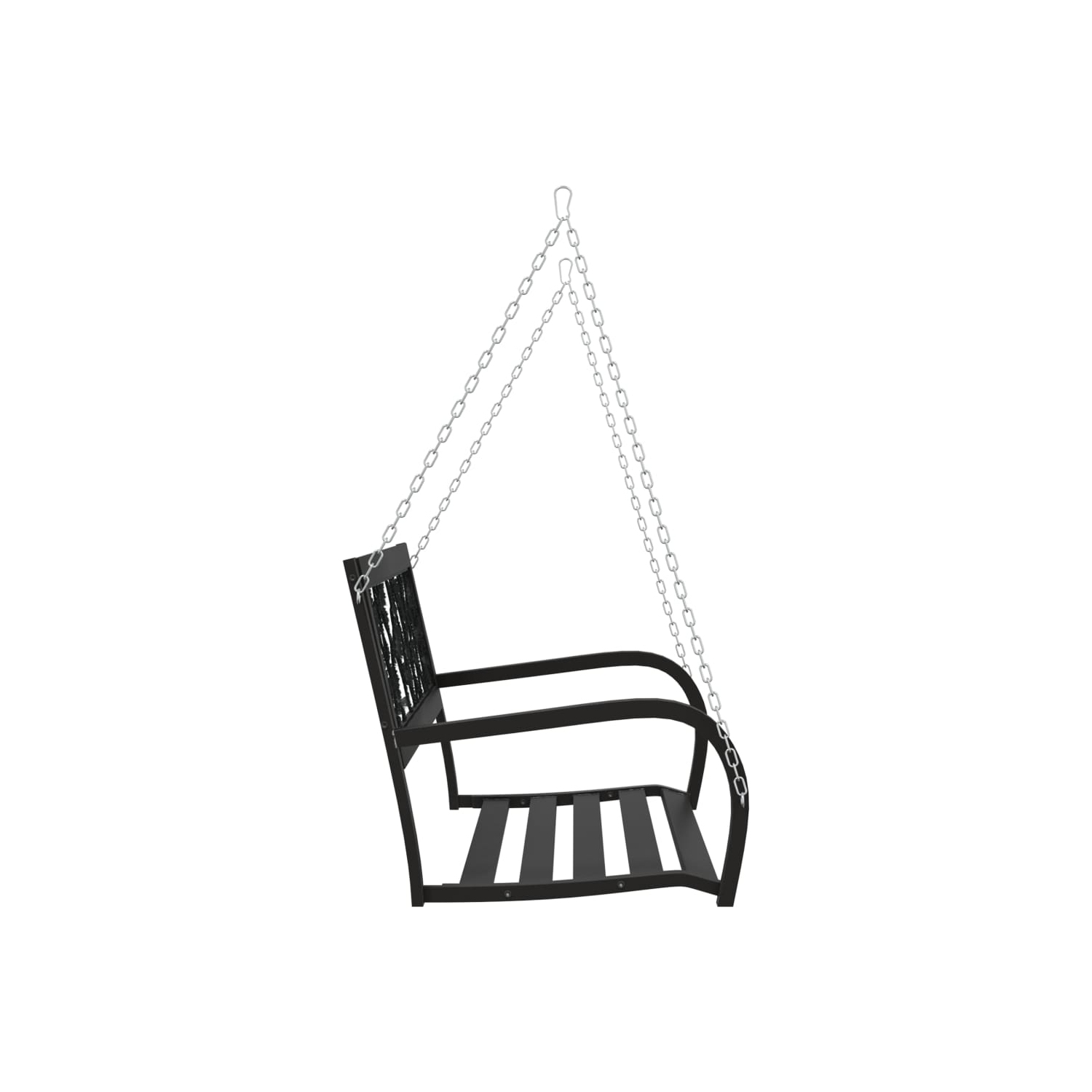 Banc d'exercice pour le jardin en acier 125&nbsp;cm et en plastique noir