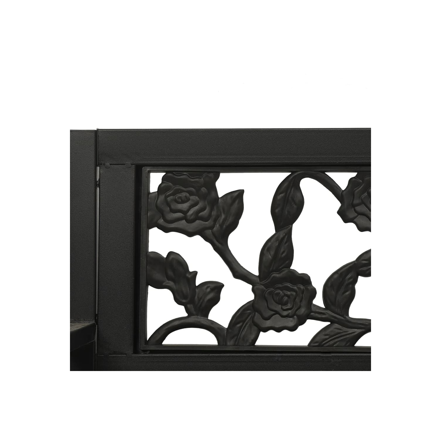 Banc d'exercice pour le jardin en acier 125&nbsp;cm et en plastique noir