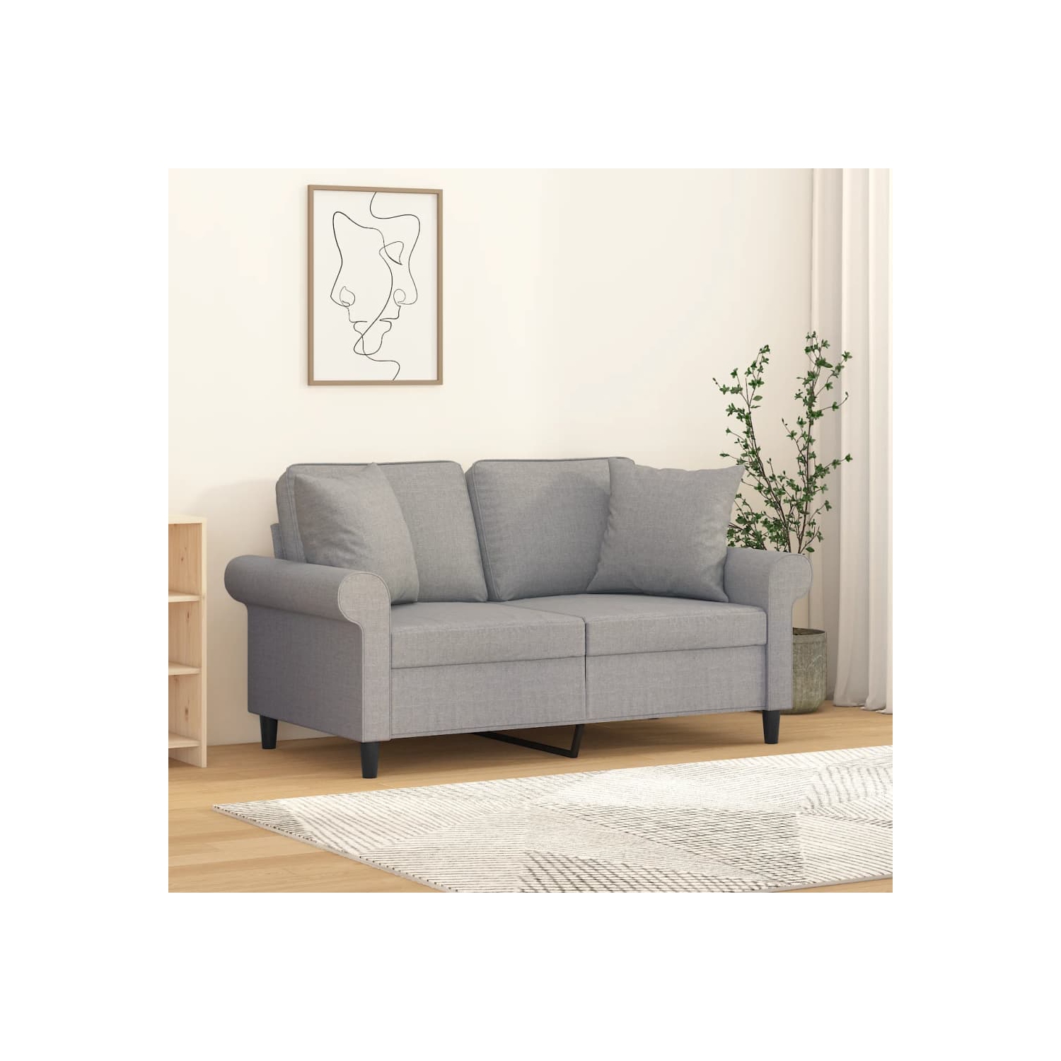 vidaXL Throw Pillows 2 pcs Light Grey 40x40 cm Fabric