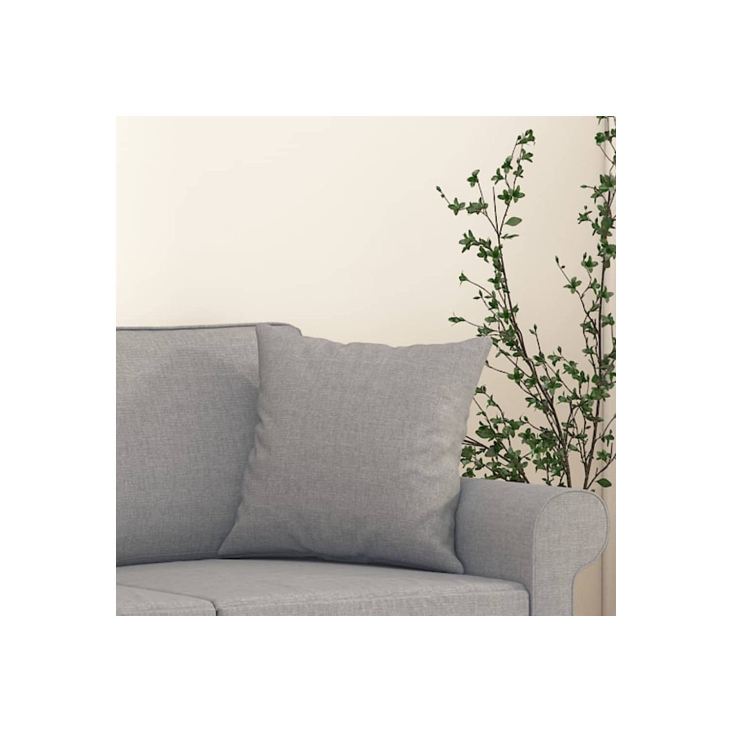 vidaXL Throw Pillows 2 pcs Light Grey 40x40 cm Fabric