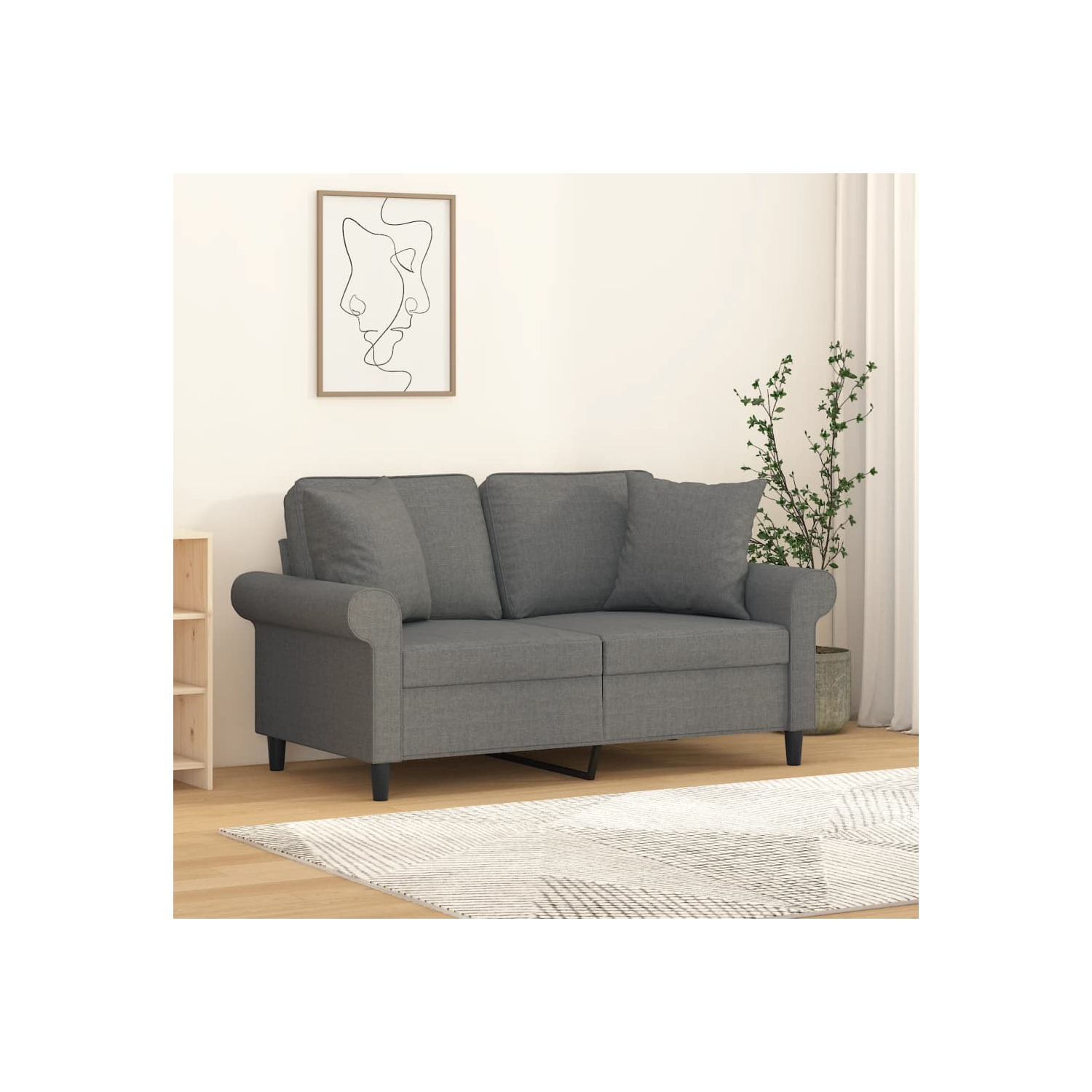 Coussins décoratifs 2 pièces en tissu gris foncé 40 x 40&nbsp;cm