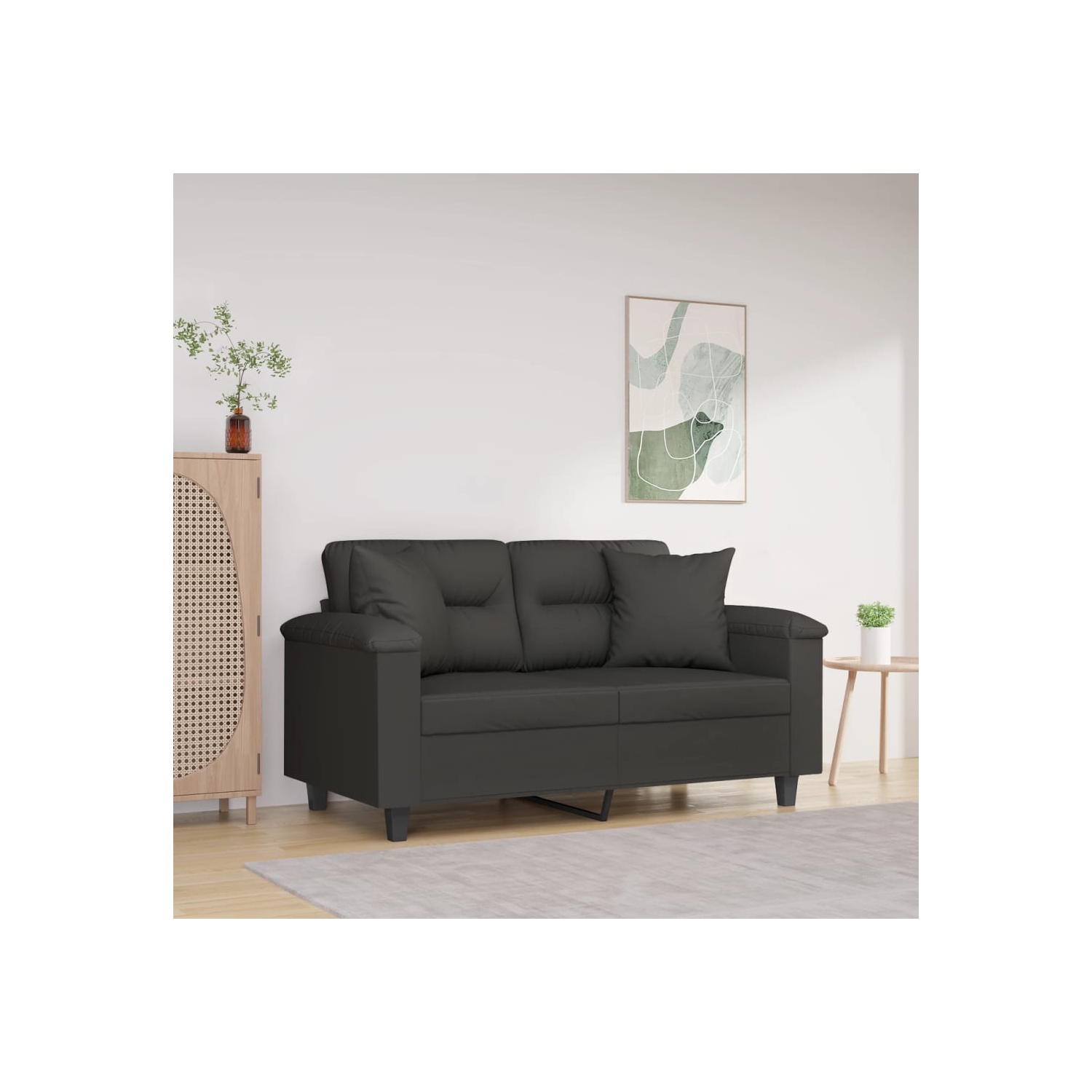 Coussins décoratifs 2 pièces en microfibre gris foncé 40 x 40&nbsp;cm