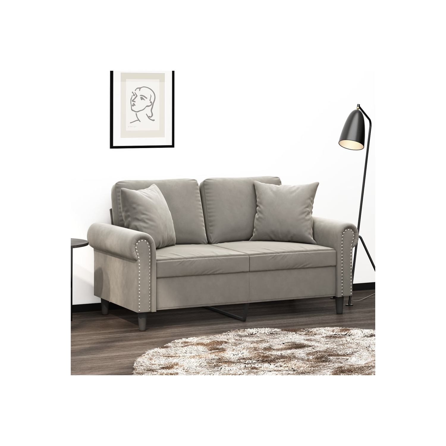 vidaXL Throw Pillows 2 pcs Light Grey 40x40 cm Velvet