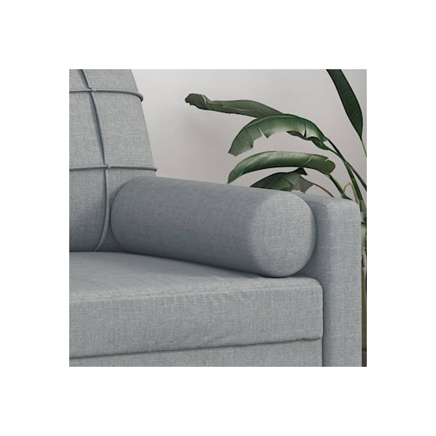 vidaXL Throw Pillows 2 pcs Light Grey Ø15x50 cm Fabric