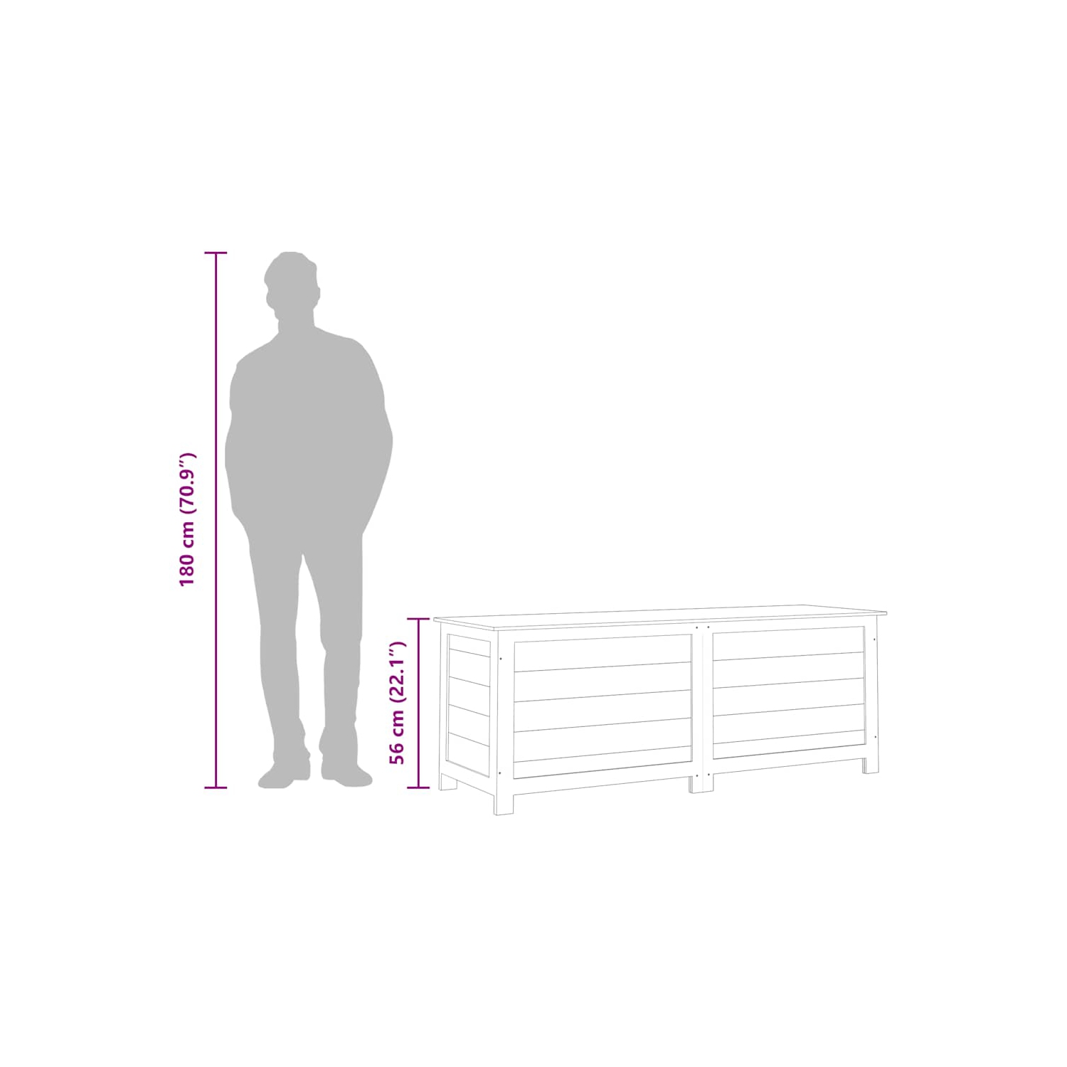 vidaXL Outdoor Cushion Box Anthracite 150x50x56 cm Solid Wood Fir