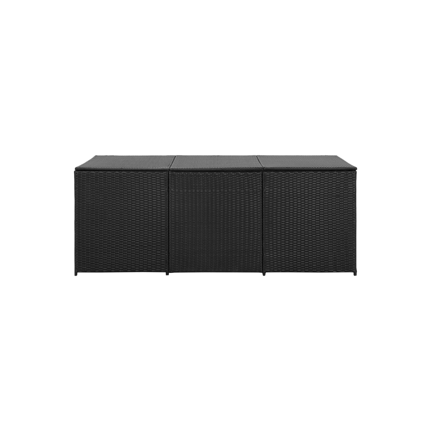 vidaXL Patio Storage Box Poly Rattan 70.8"x35.4"x29.5" Black