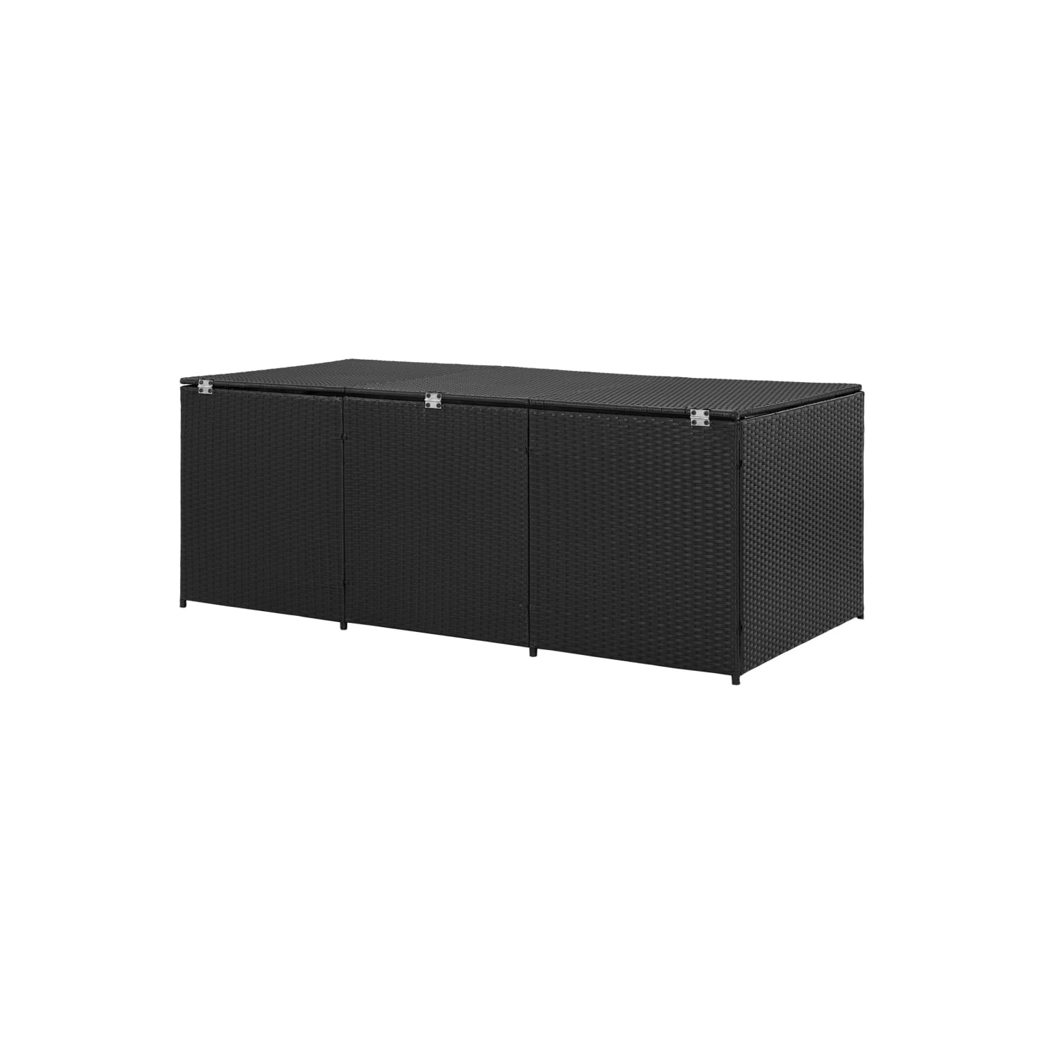 vidaXL Patio Storage Box Poly Rattan 70.8"x35.4"x29.5" Black