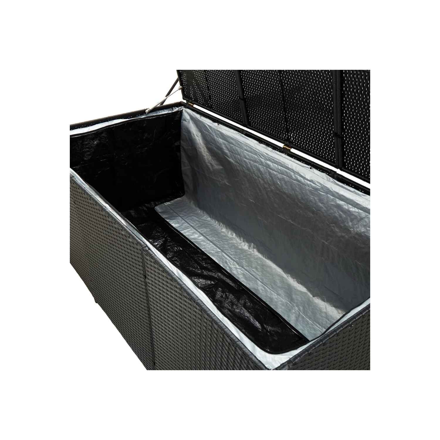 vidaXL Patio Storage Box Poly Rattan 70.8"x35.4"x29.5" Black