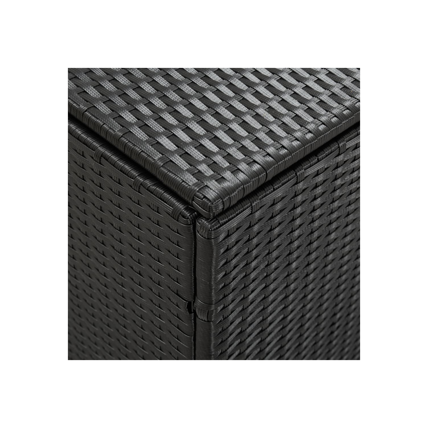 vidaXL Patio Storage Box Poly Rattan 70.8"x35.4"x29.5" Black