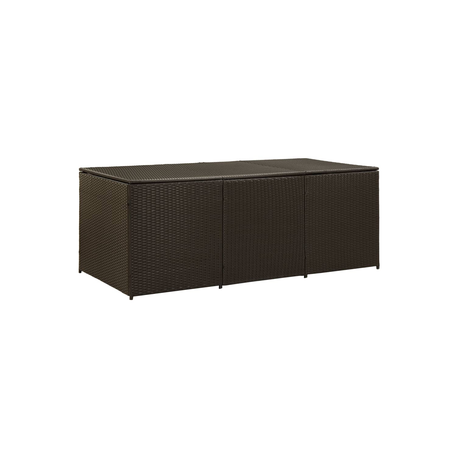 Boîte de rangement pour patio en poly rotin de 70,8 x x35,4 x x29,5 po brun