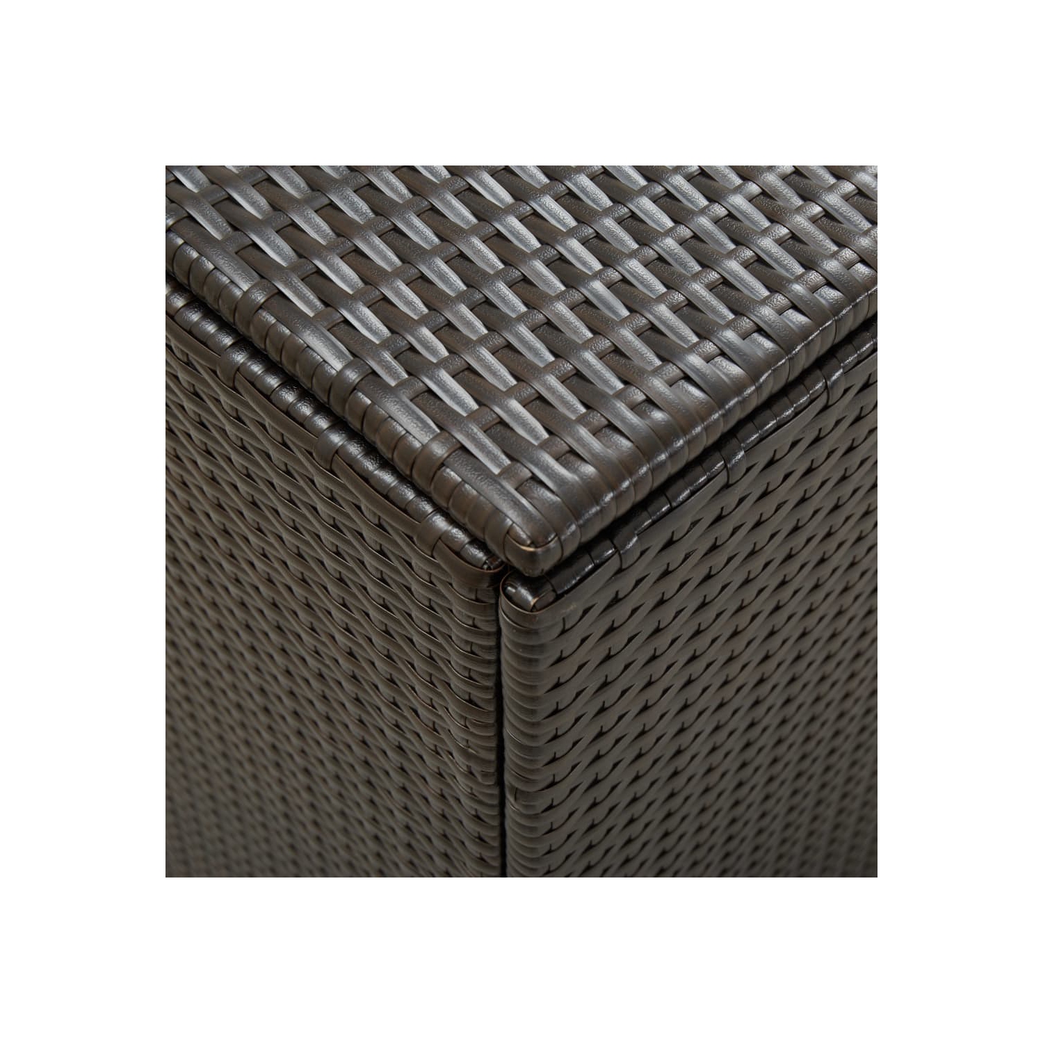 Boîte de rangement pour patio en poly rotin de 70,8 x x35,4 x x29,5 po brun