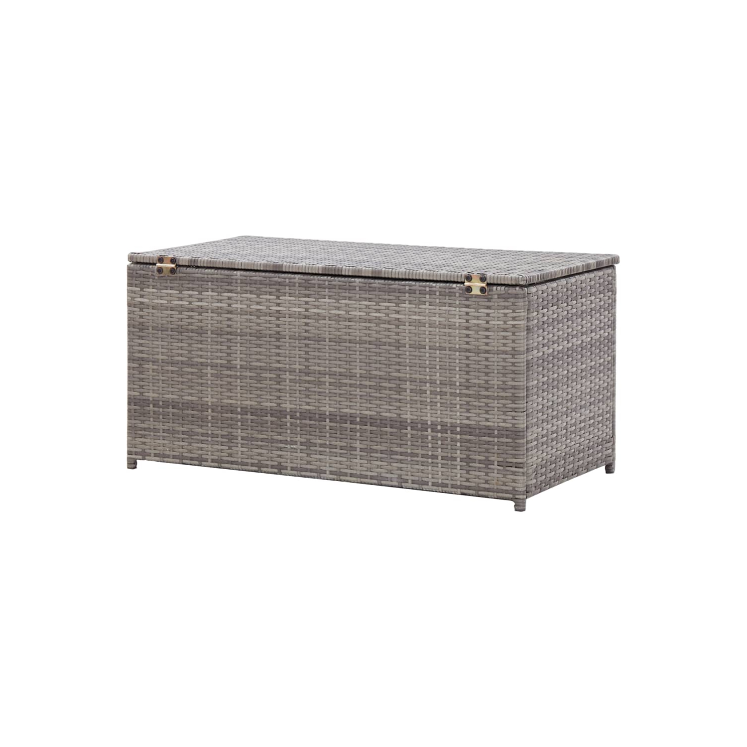 vidaXL Patio Storage Box Poly Rattan 39.4"x19.7"x19.7" Gray