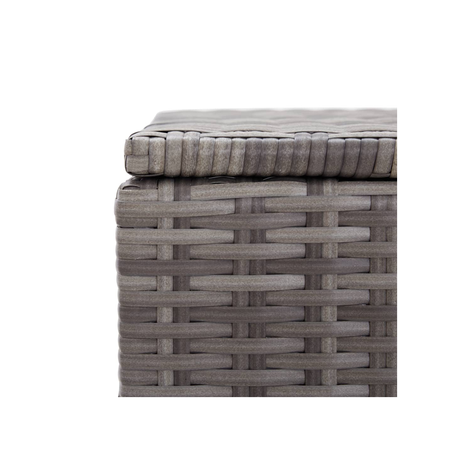 vidaXL Patio Storage Box Poly Rattan 39.4"x19.7"x19.7" Gray