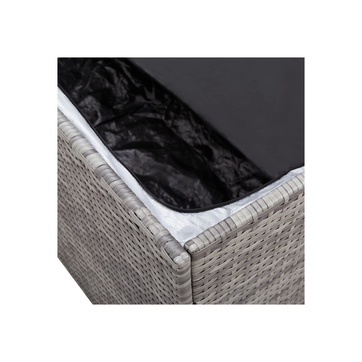 vidaXL Patio Storage Box Poly Rattan 39.4"x19.7"x19.7" Gray