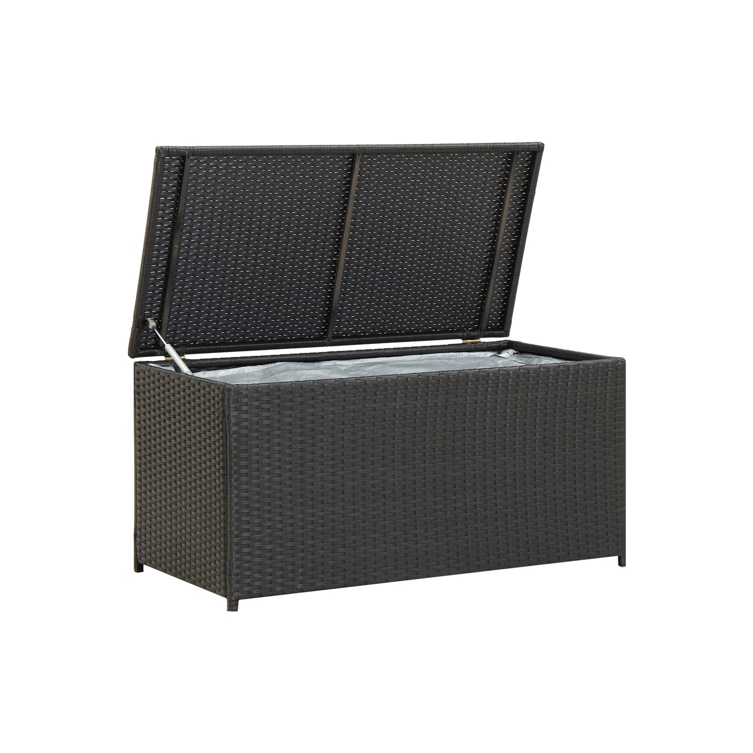vidaXL Patio Storage Box Poly Rattan 39.3"x19.6"x19.6" Black