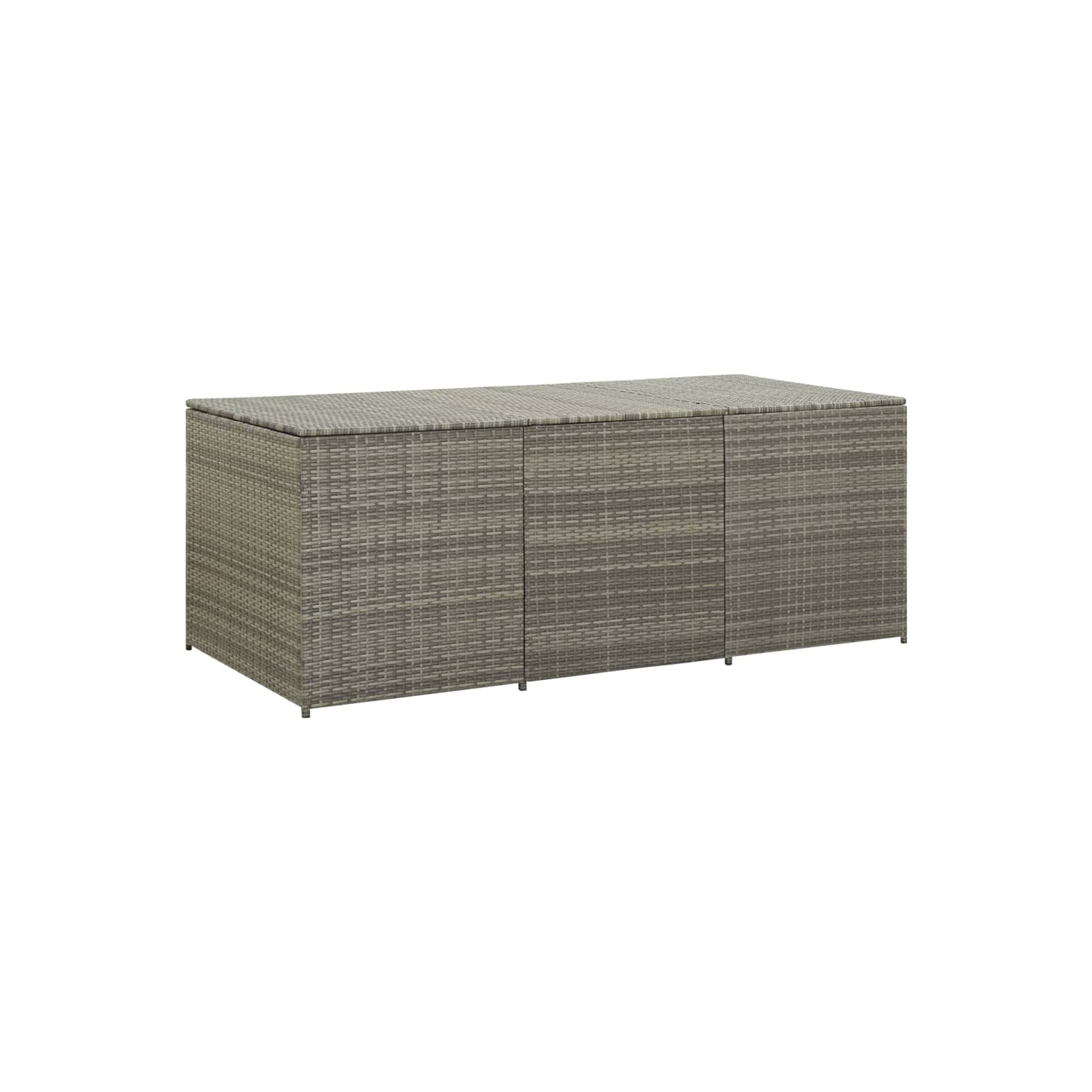 vidaXL Patio Storage Box Poly Rattan 70.9"x35.4"x29.5" Gray