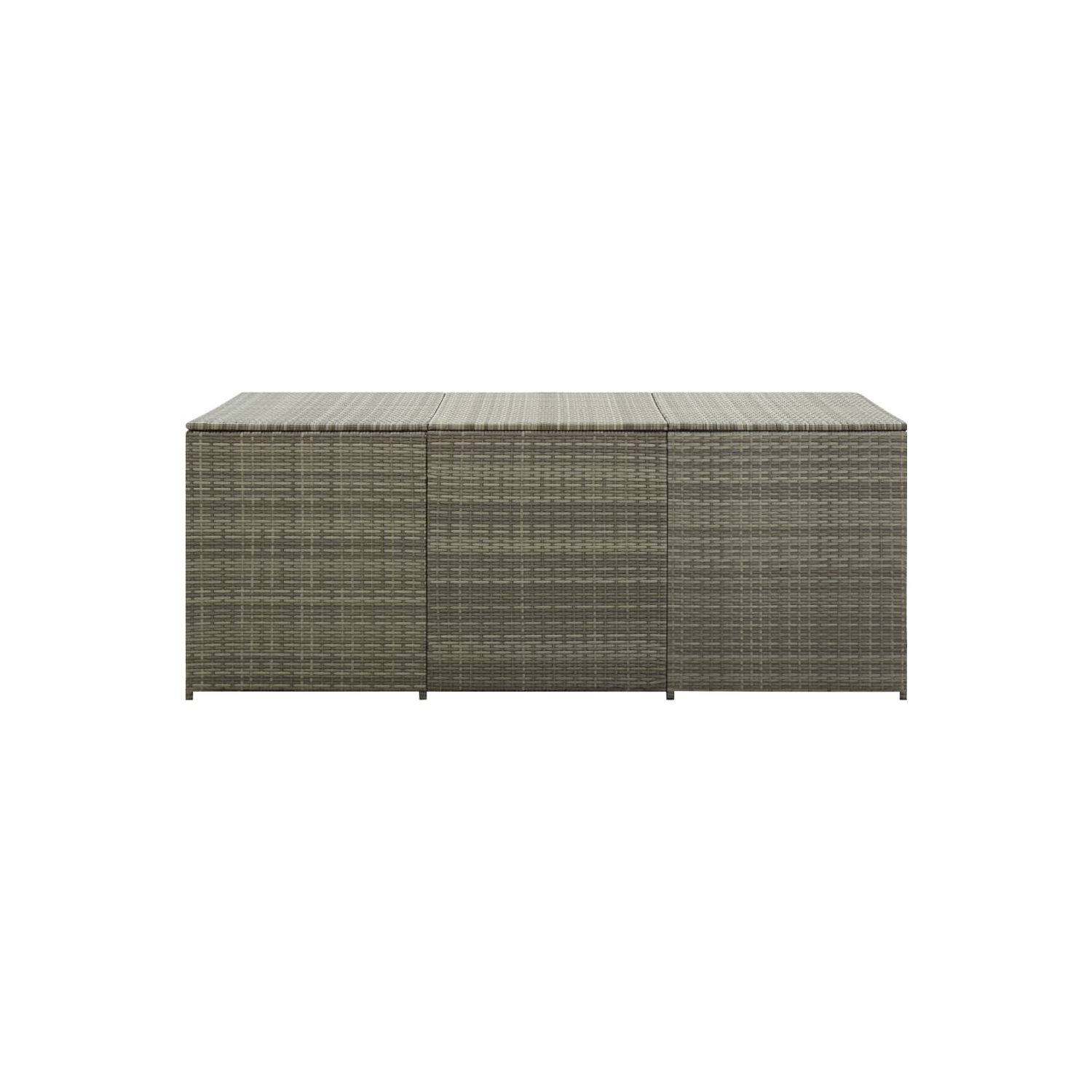 vidaXL Patio Storage Box Poly Rattan 70.9"x35.4"x29.5" Gray