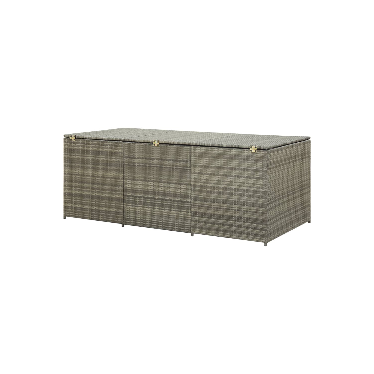 vidaXL Patio Storage Box Poly Rattan 70.9"x35.4"x29.5" Gray