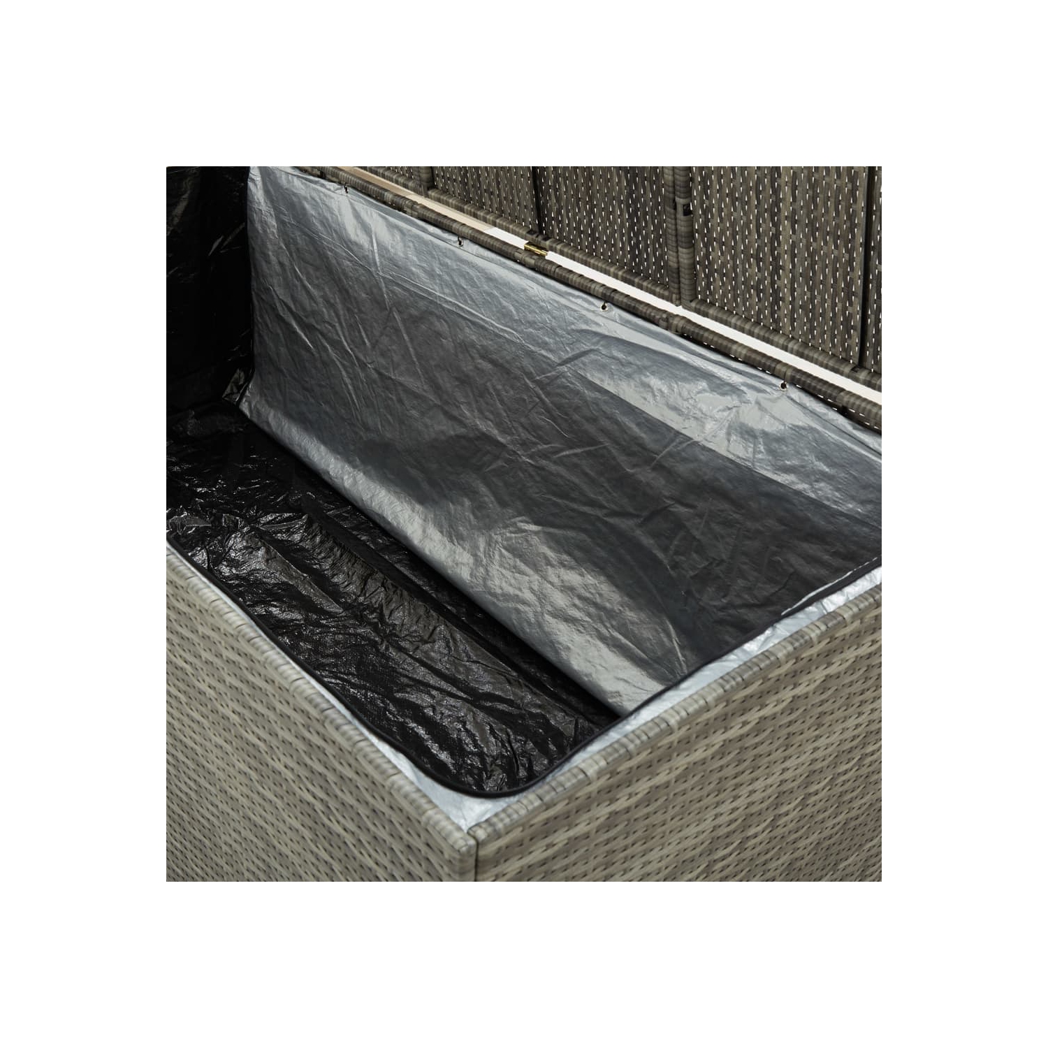 vidaXL Patio Storage Box Poly Rattan 70.9"x35.4"x29.5" Gray