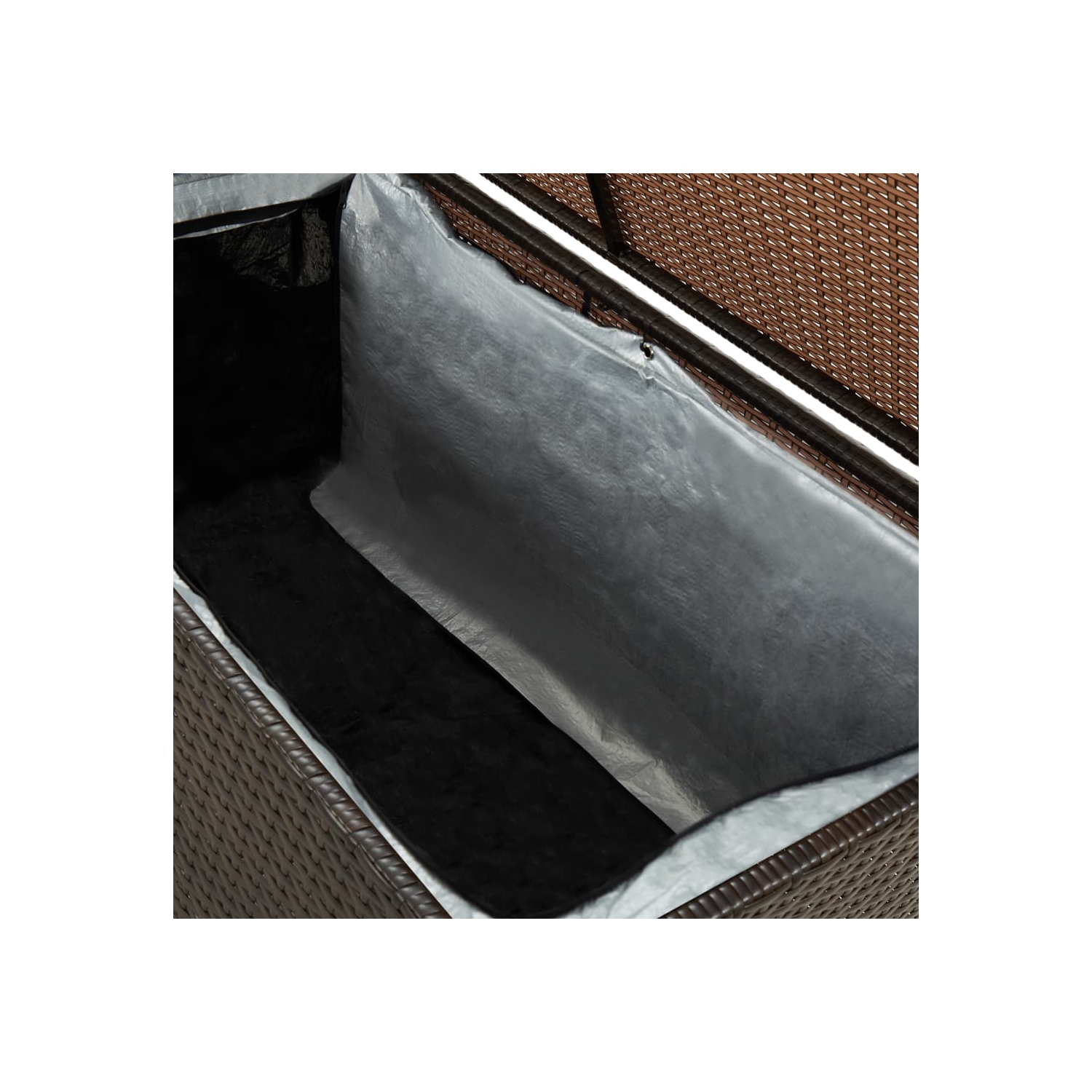 vidaXL Patio Storage Box Poly Rattan 39.3"x19.6"x19.6" Brown