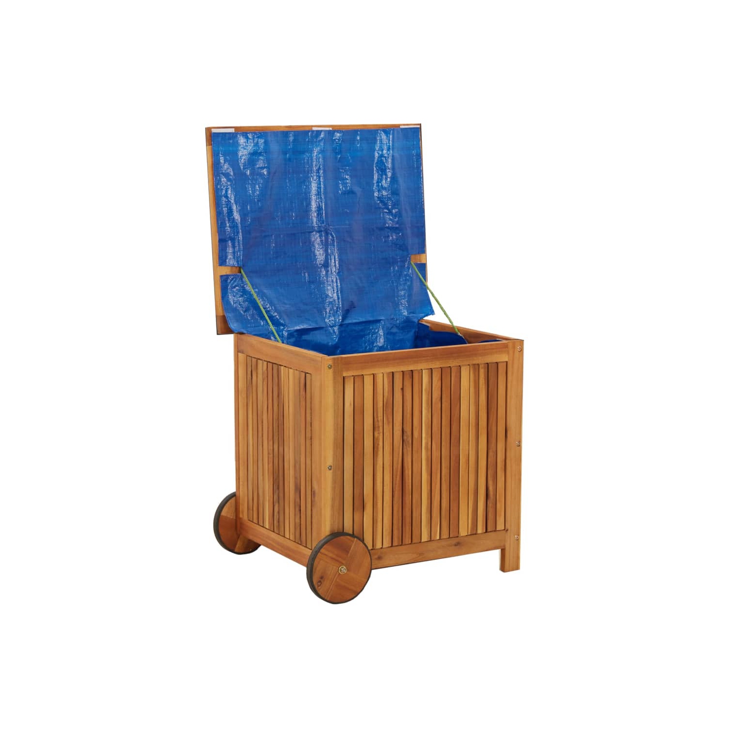 vidaXL Garden Storage Box with Wheels 60x50x58 cm Solid Wood Acacia