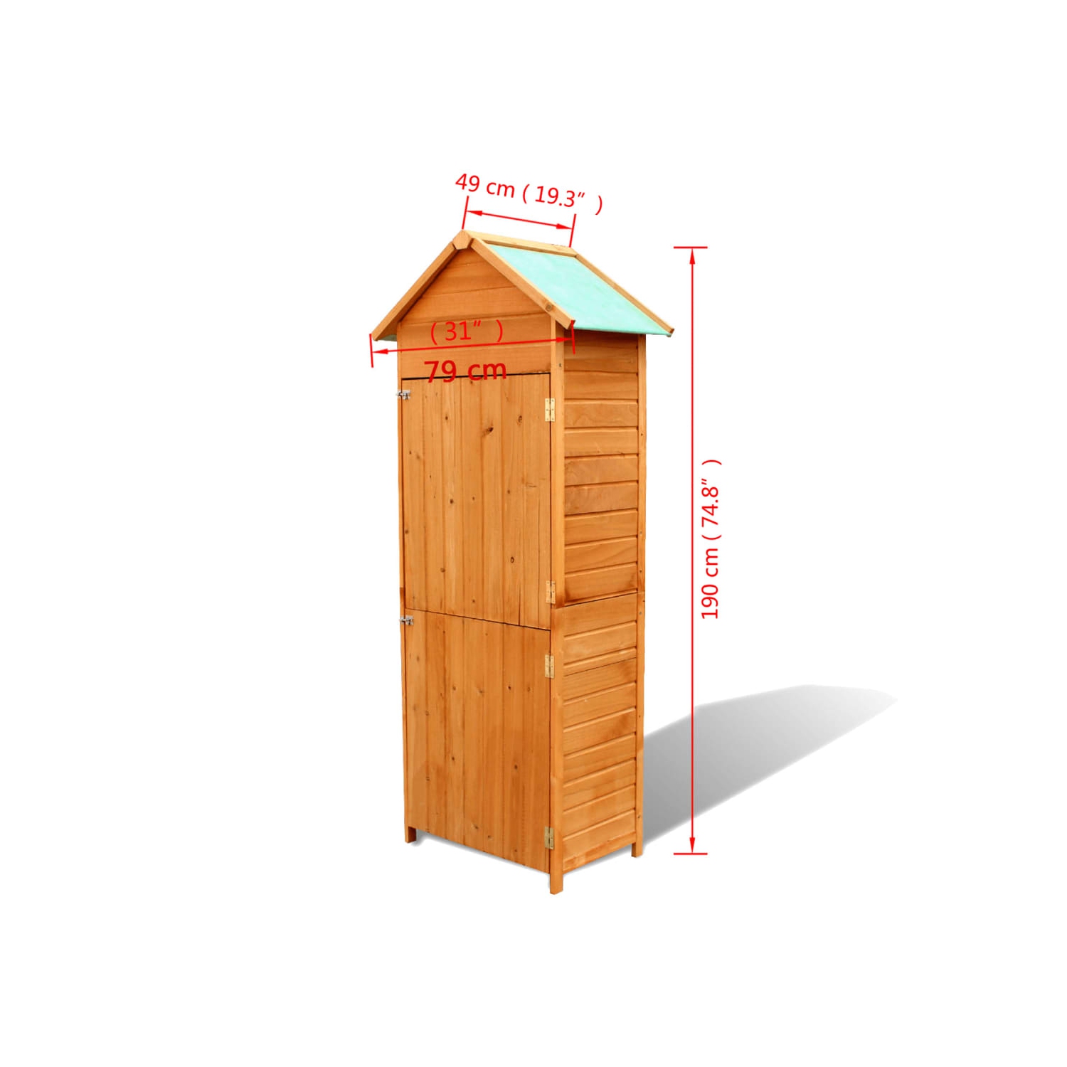 vidaXL Patio Storage Cabinet Brown 31.1"x19.3"x74.8"