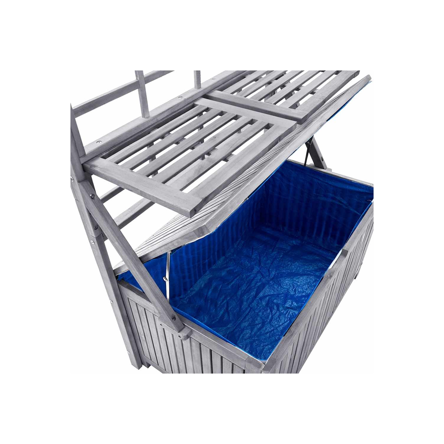 vidaXL Storage Box with Trellis Grey 99x55x160 cm Solid Acacia Wood