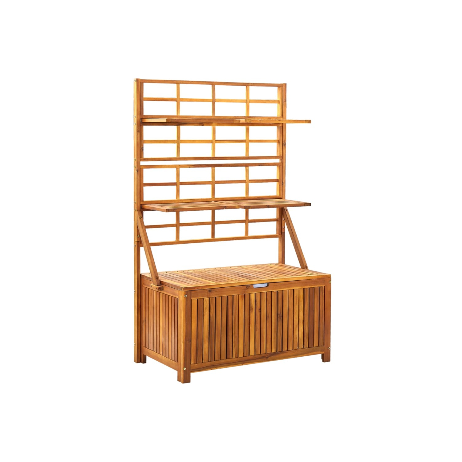 vidaXL Storage Box with Trellis 99x55x160 cm Solid Acacia Wood