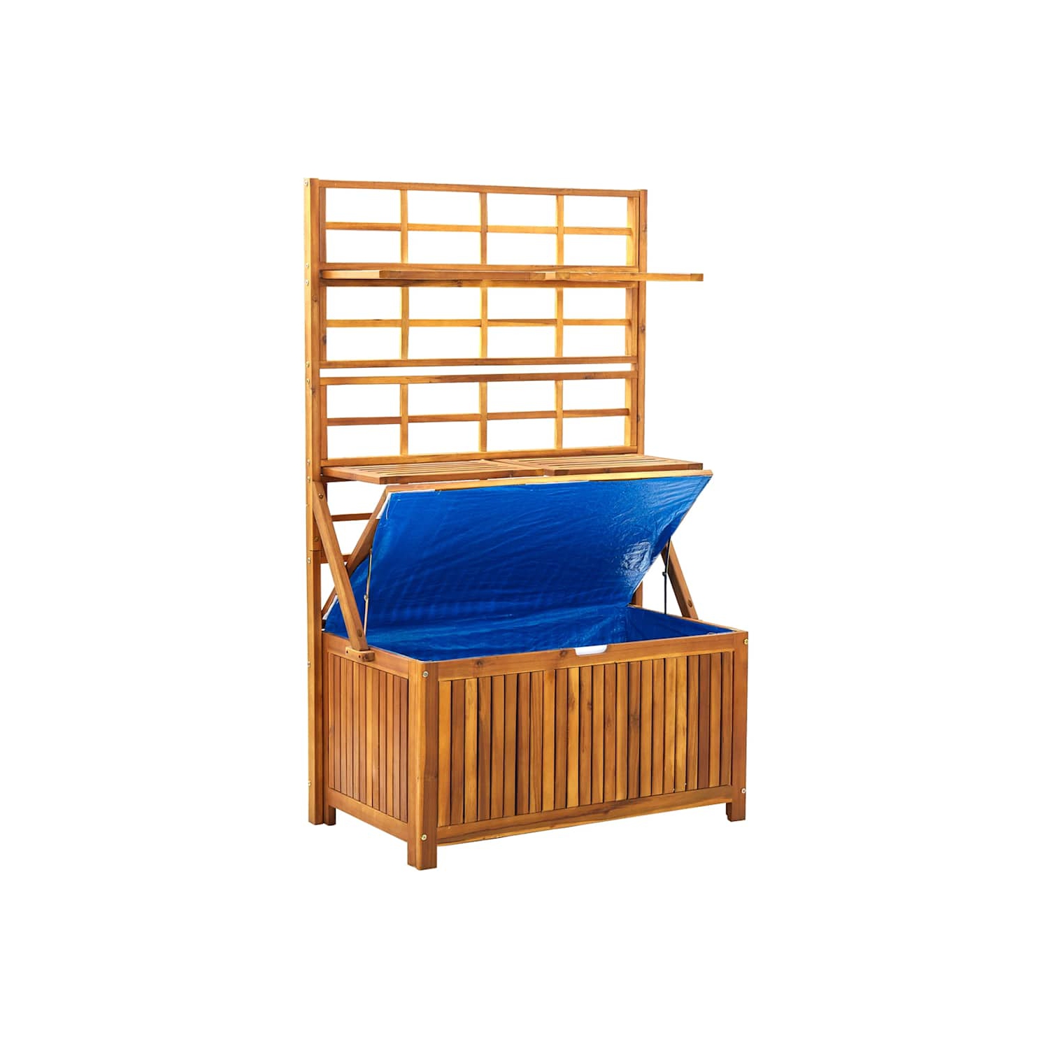 vidaXL Storage Box with Trellis 99x55x160 cm Solid Acacia Wood
