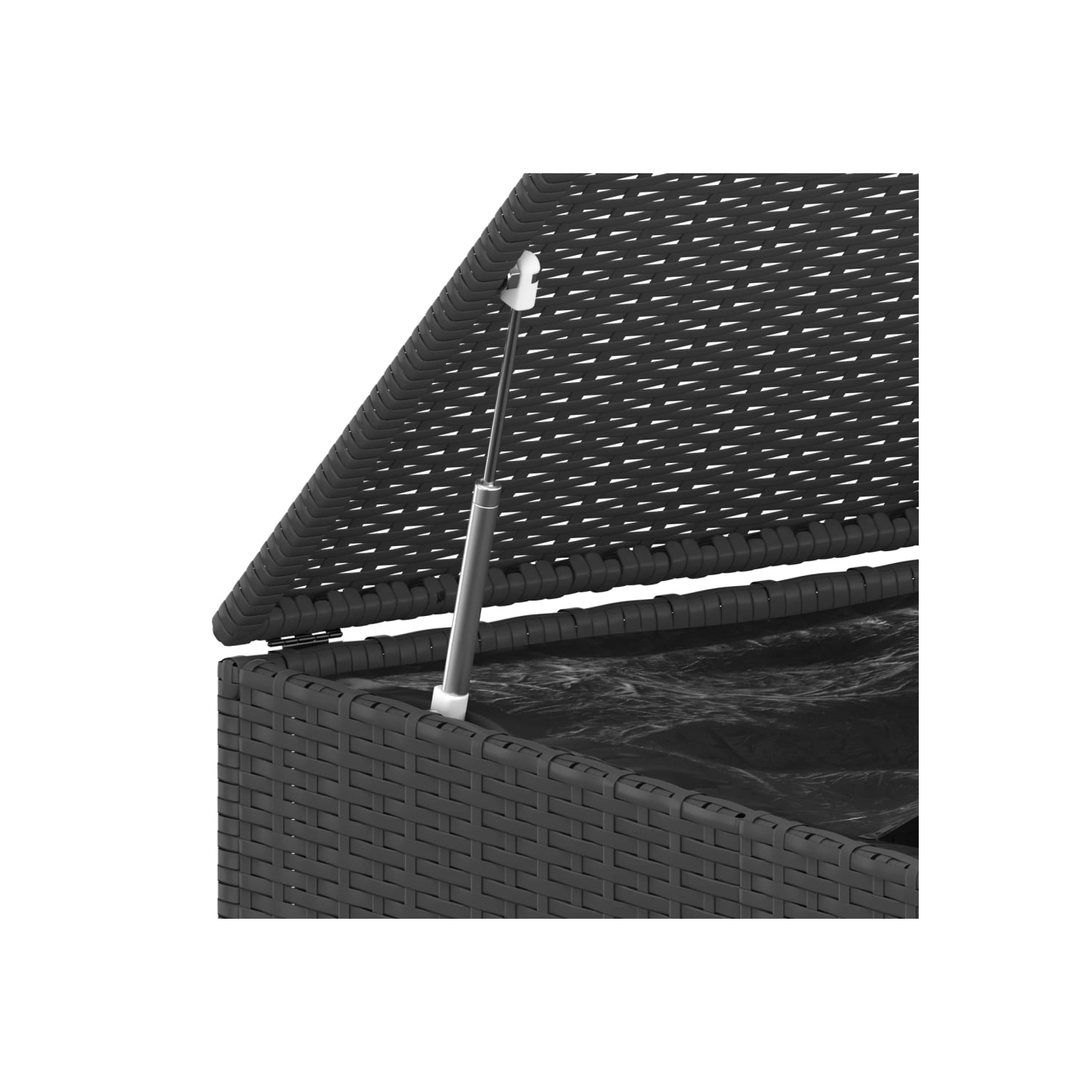 vidaXL Garden Cushion Box PE Rattan 145x100x103 cm Black