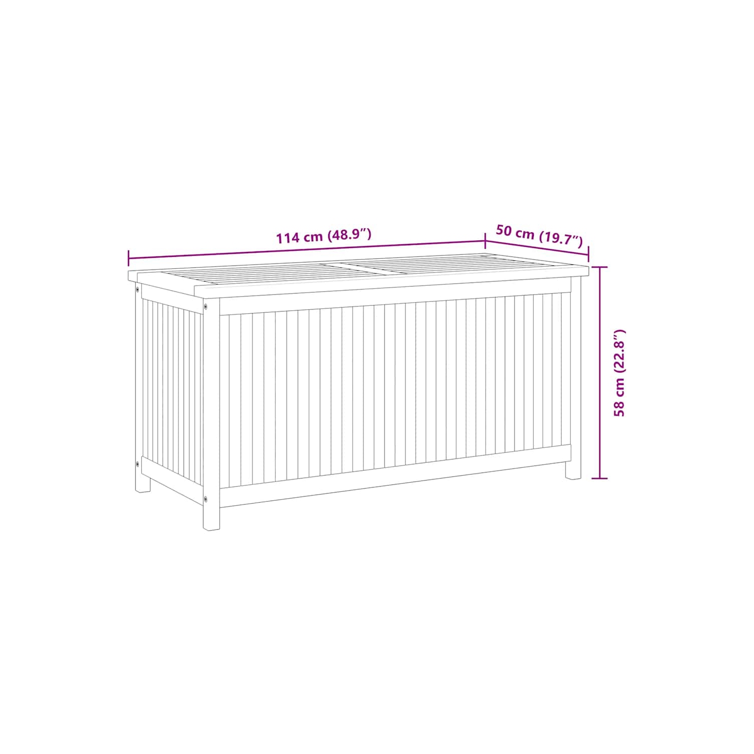 vidaXL Garden Box 114x50x58 cm Solid Wood Teak