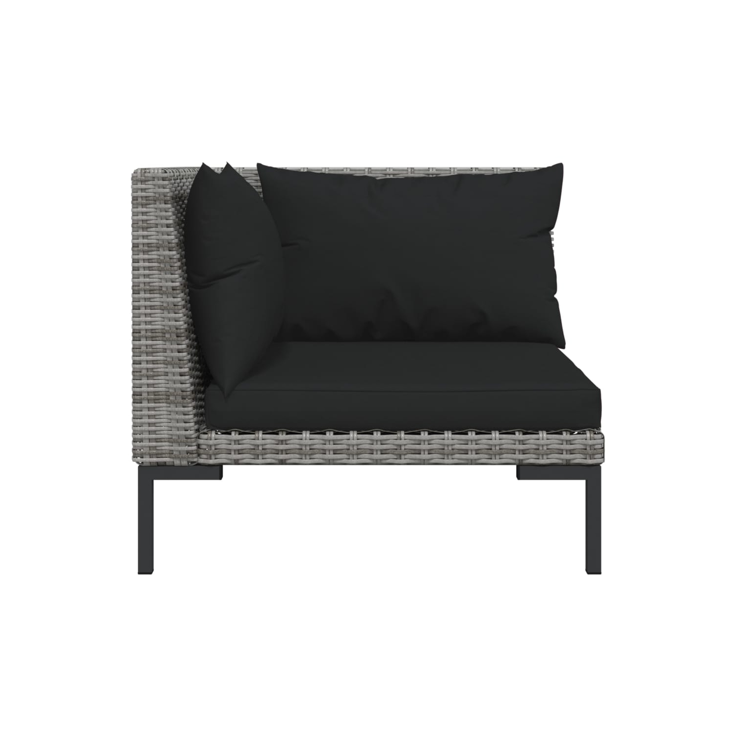 vidaXL Garden Sofas 2pcs with Cushions Half Round Poly Rattan