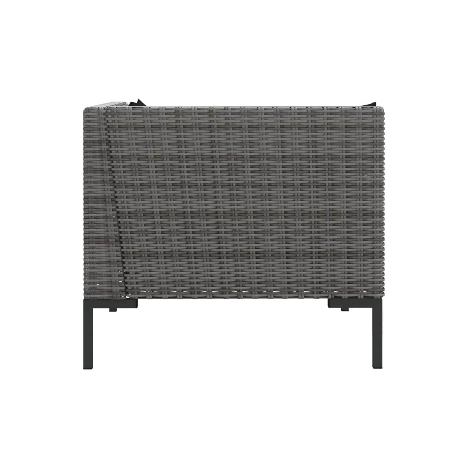 vidaXL Garden Sofas 2pcs with Cushions Half Round Poly Rattan