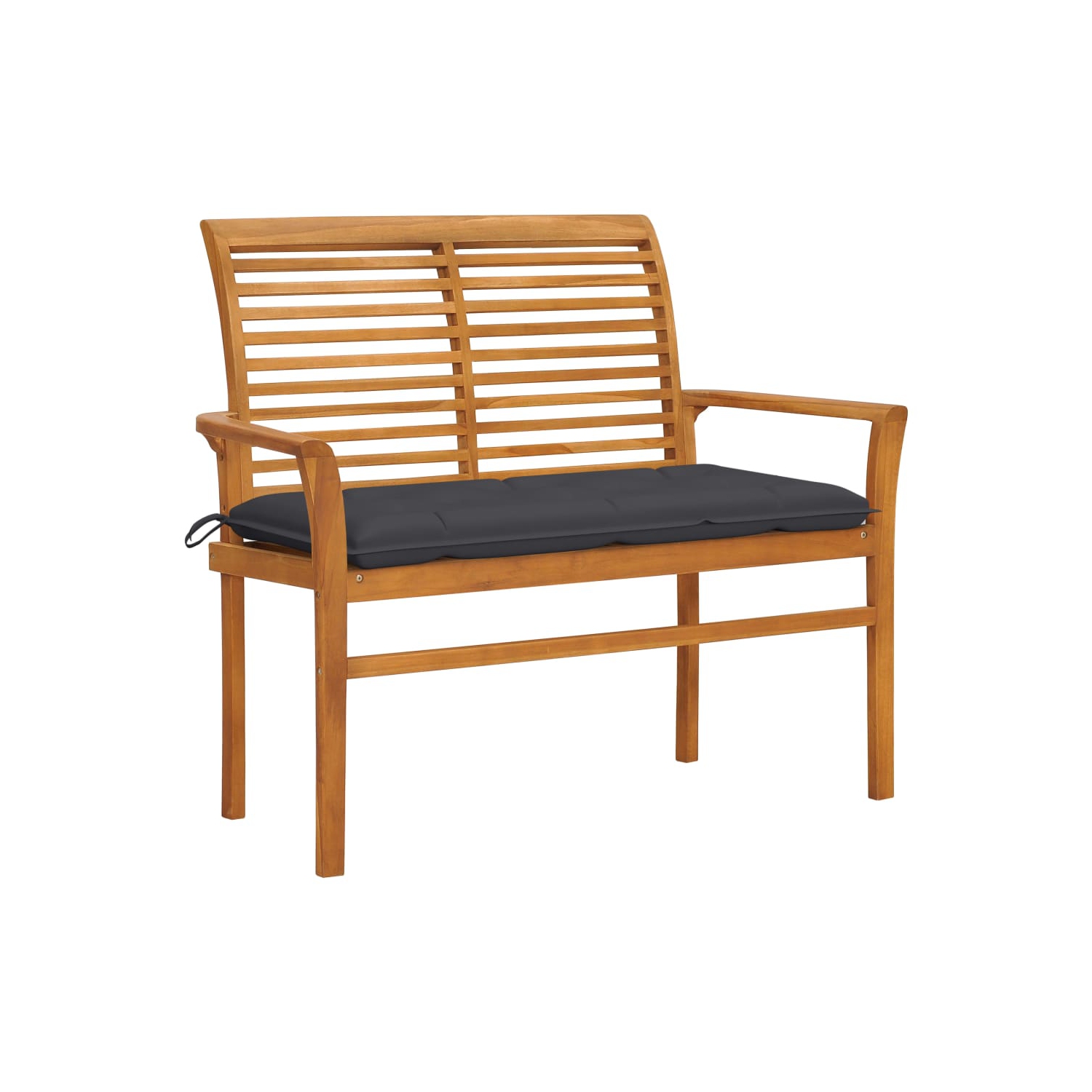 vidaXL Garden Bench with Anthracite Cushion 112 cm Solid Teak Wood
