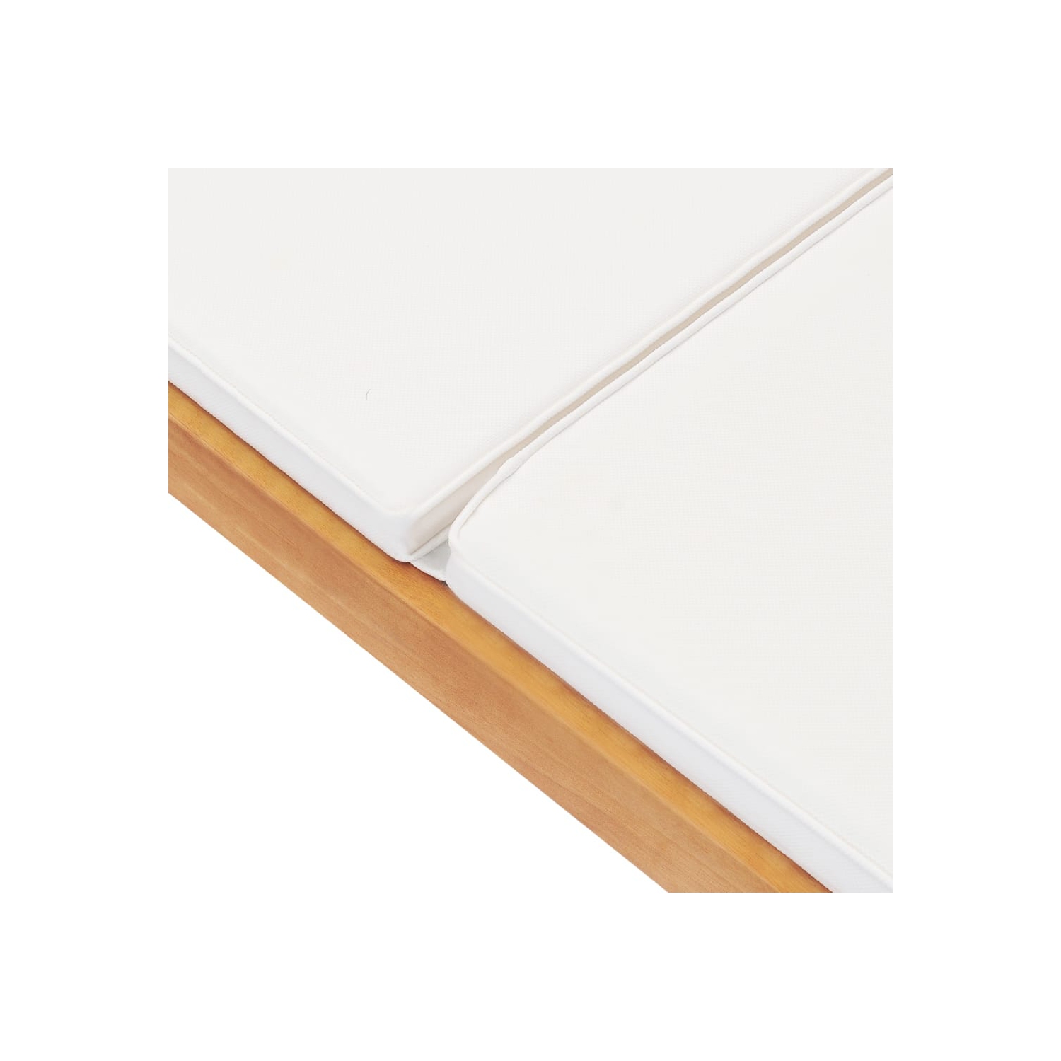 Chaise longue pour soleil avec coussin en teck massif crème