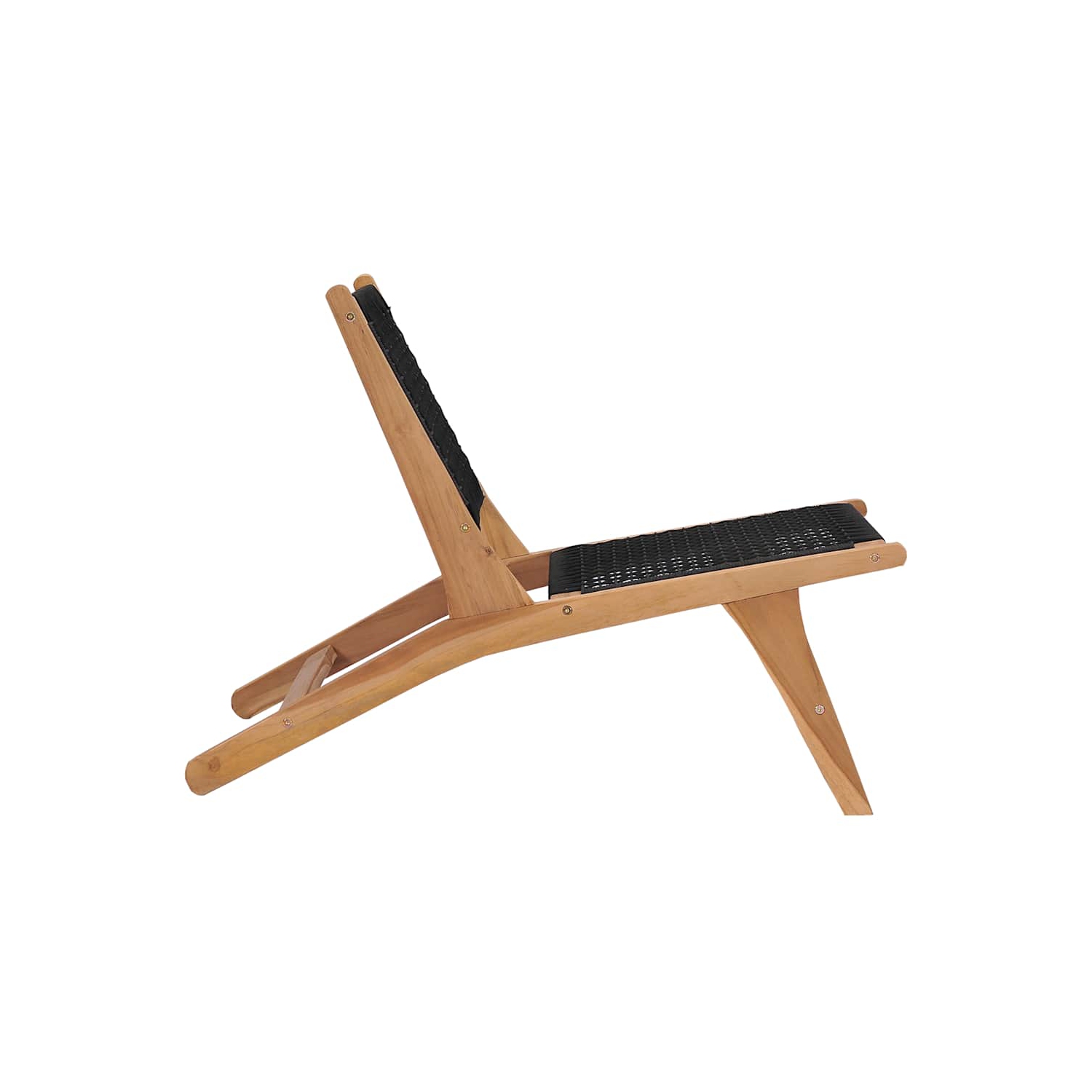 vidaXL Sun Lounger with Footrest Solid Teak Wood and Rope