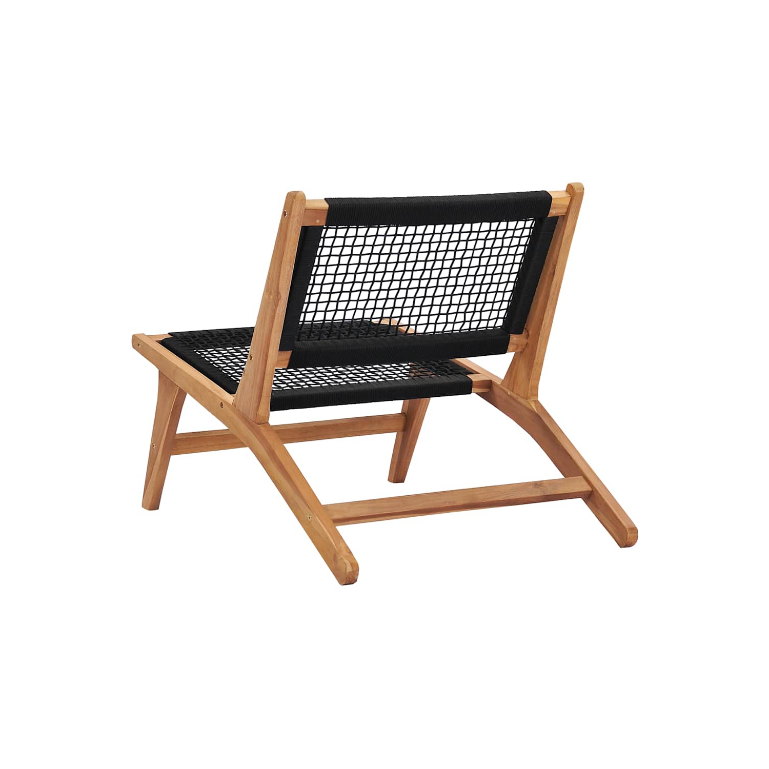 vidaXL Sun Lounger with Footrest Solid Teak Wood and Rope