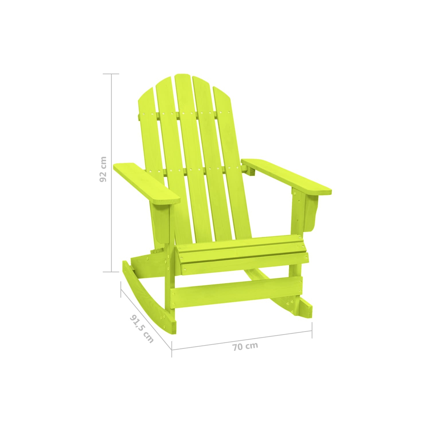 vidaXL Garden Adirondack Rocking Chair Solid Fir Wood Green