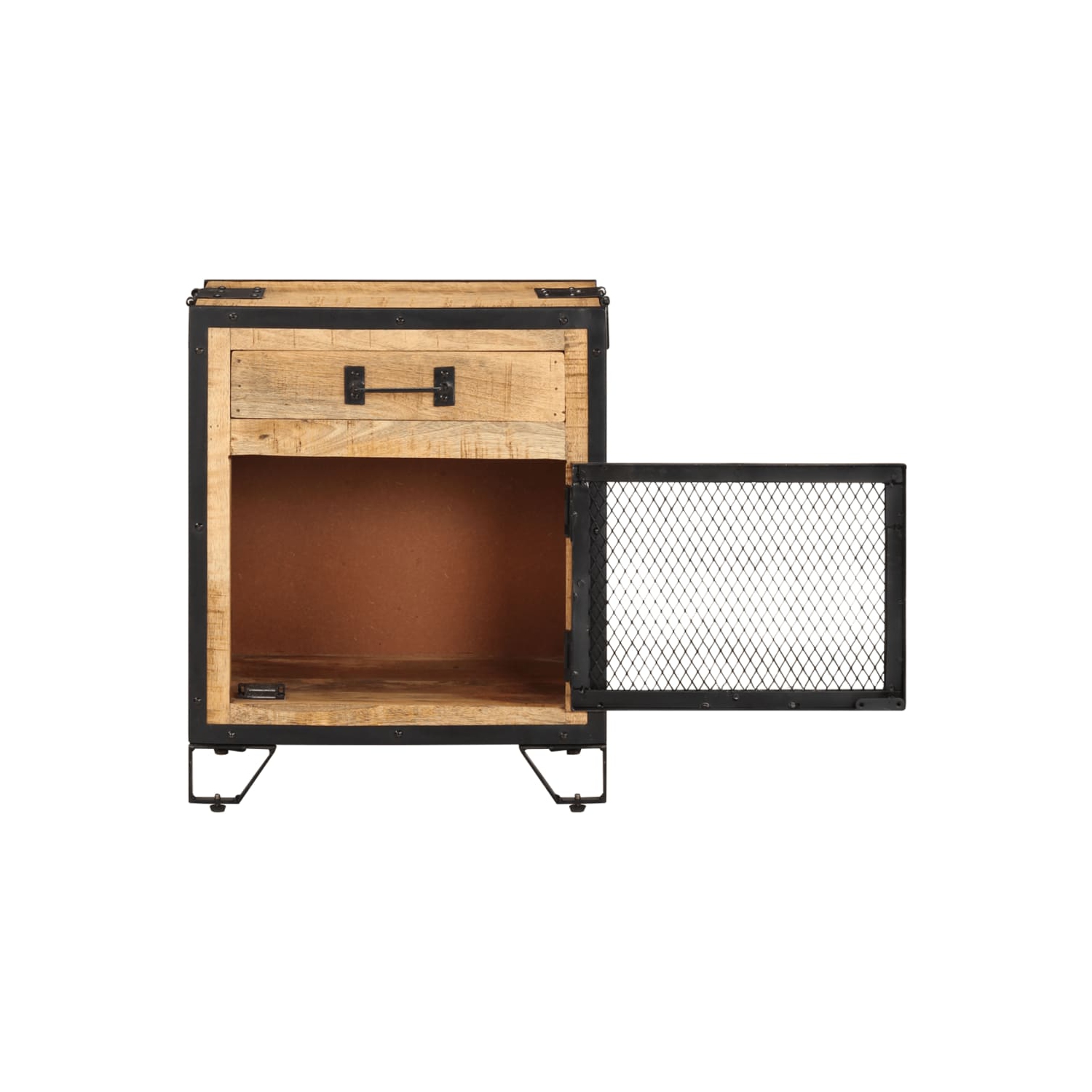 vidaXL Bedside Cabinet 43x30x51 cm Solid Rough Mango Wood