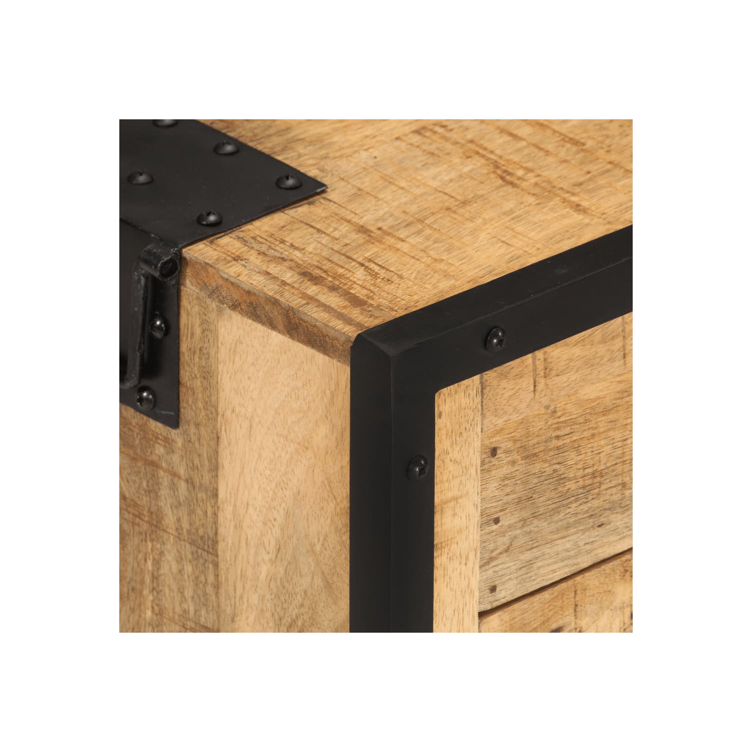 vidaXL Bedside Cabinet 43x30x51 cm Solid Rough Mango Wood