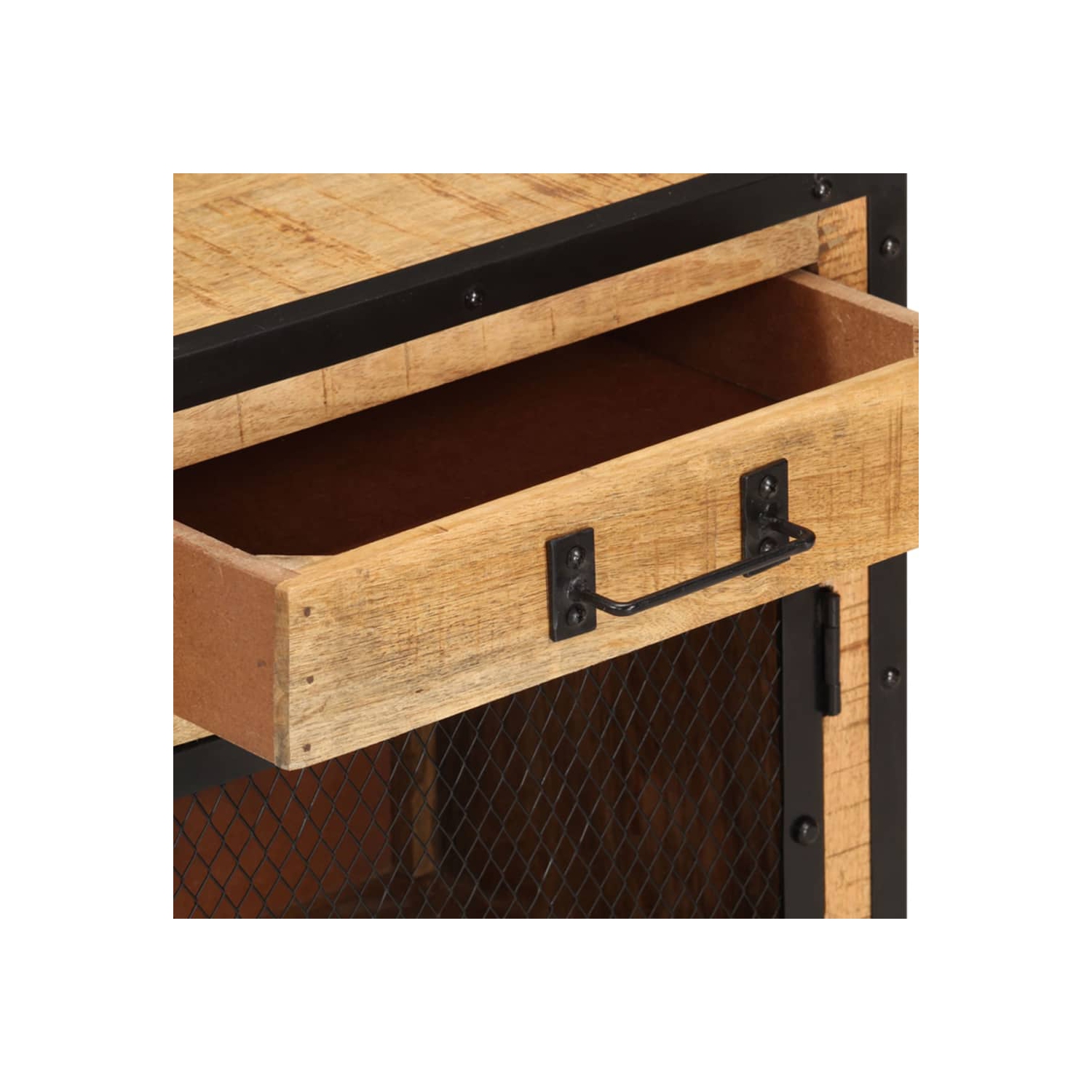 vidaXL Bedside Cabinet 43x30x51 cm Solid Rough Mango Wood