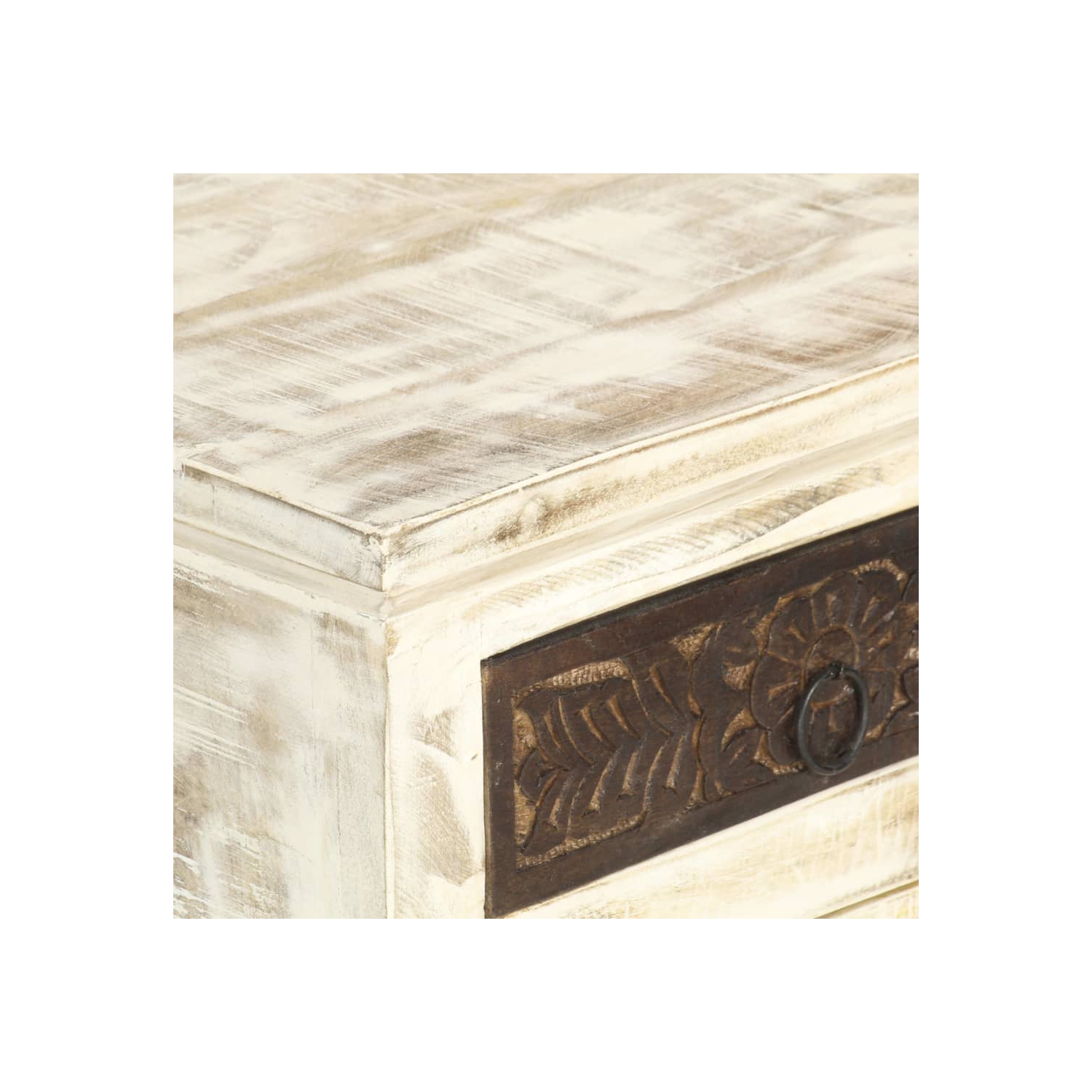 vidaXL Bedside Cabinet White 40x30x50 cm Solid Mango Wood