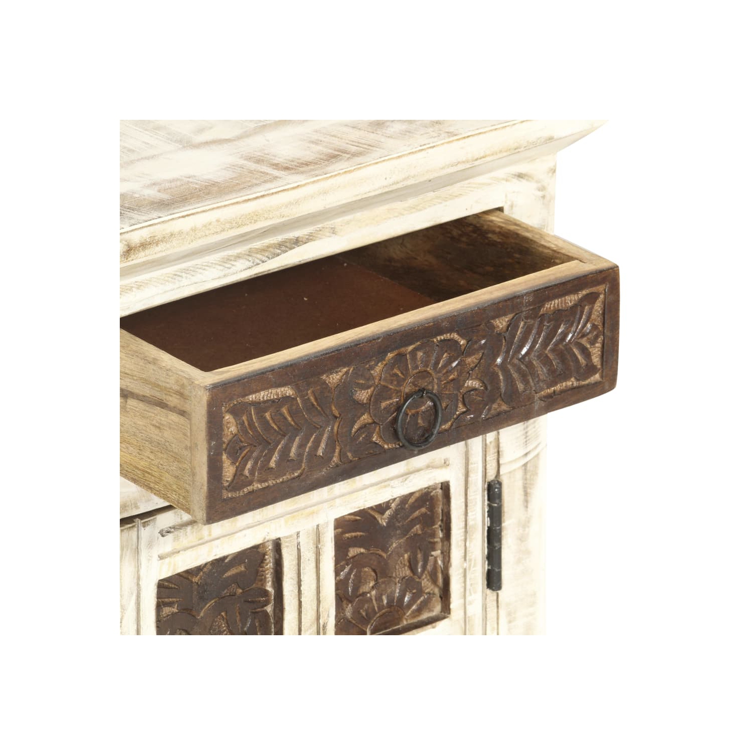 vidaXL Bedside Cabinet White 40x30x50 cm Solid Mango Wood