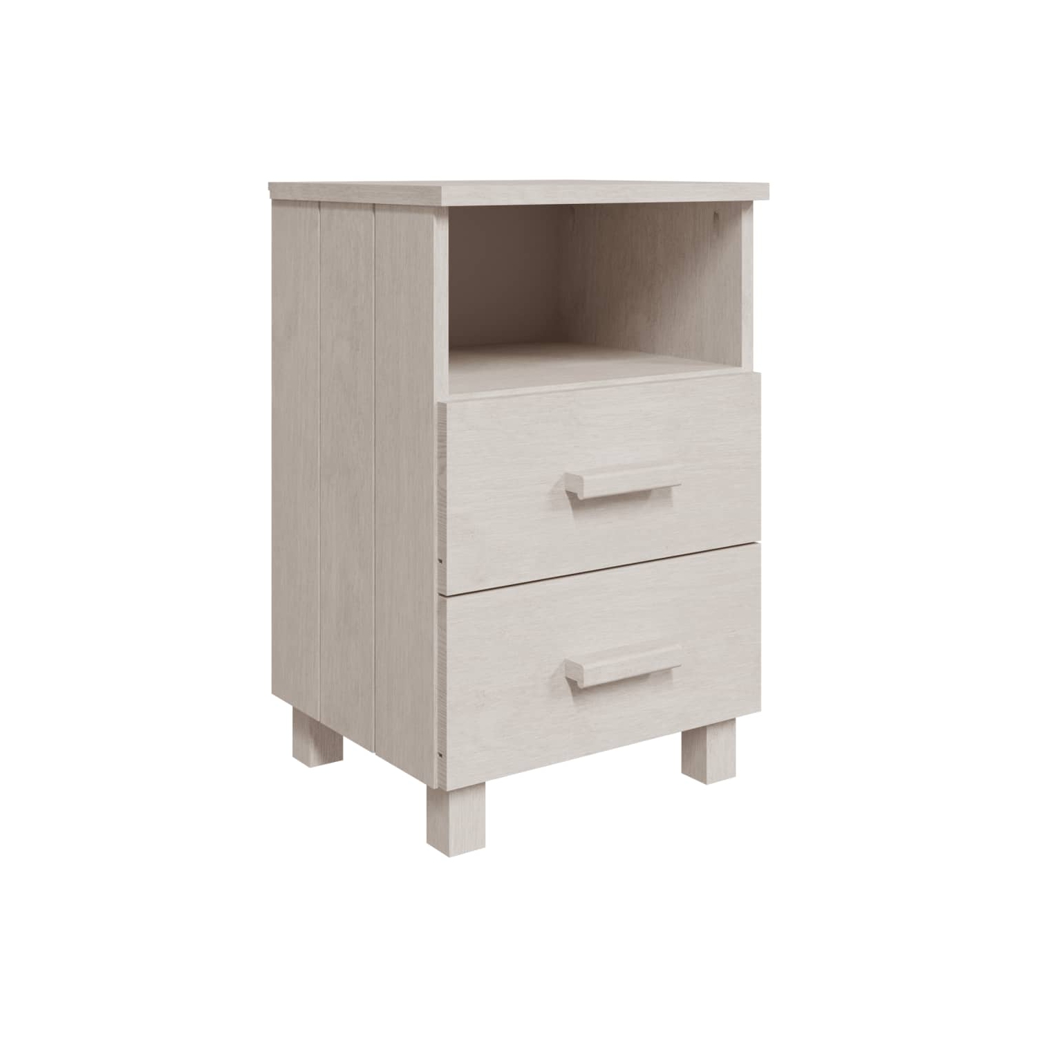 vidaXL Bedside Cabinet HAMAR White 40x35x62 cm Solid Wood Pine