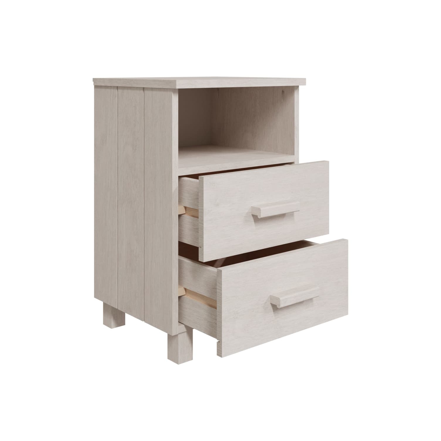 vidaXL Bedside Cabinet HAMAR White 40x35x62 cm Solid Wood Pine