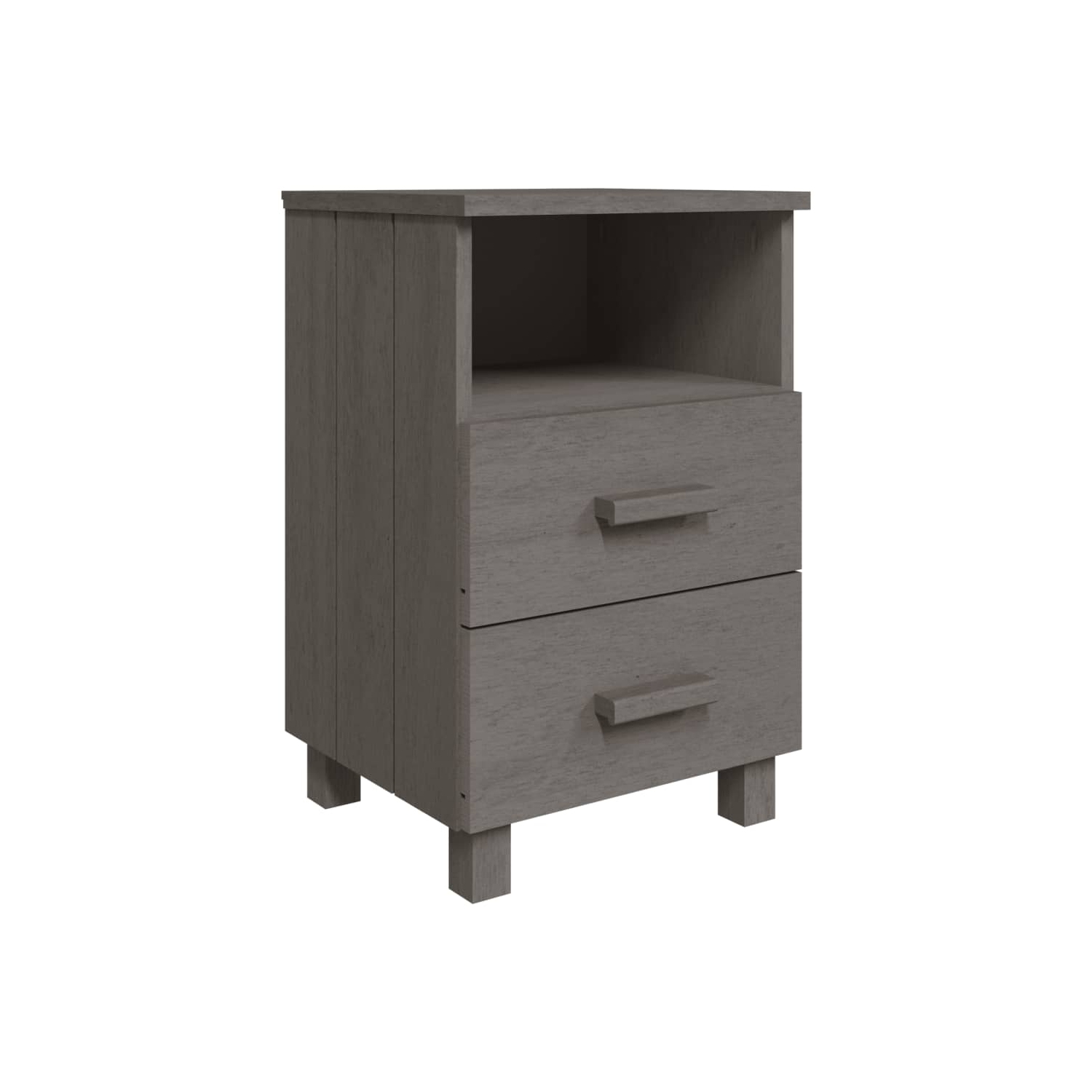 vidaXL Bedside Cabinet HAMAR Light Grey 40x35x62 cm Solid Wood Pine