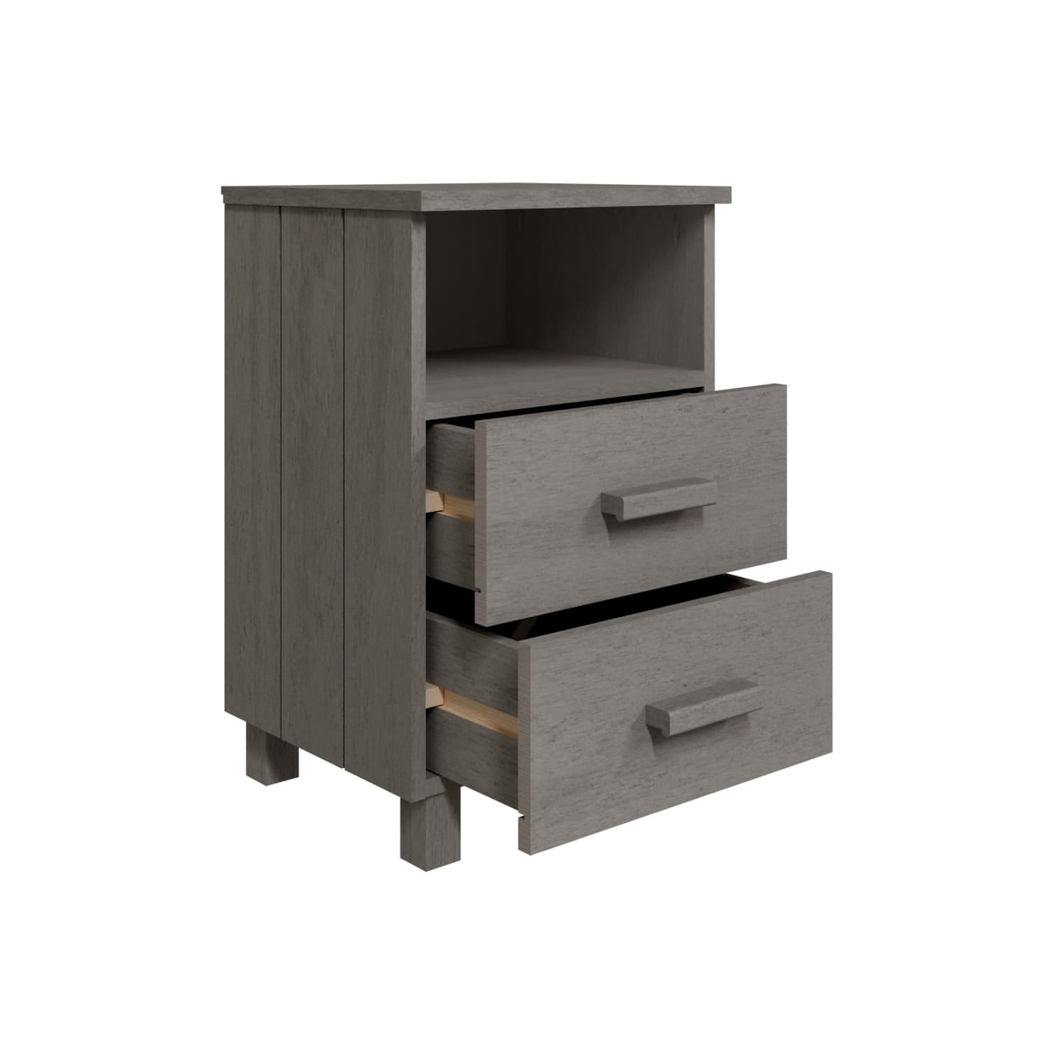 vidaXL Bedside Cabinet HAMAR Light Grey 40x35x62 cm Solid Wood Pine