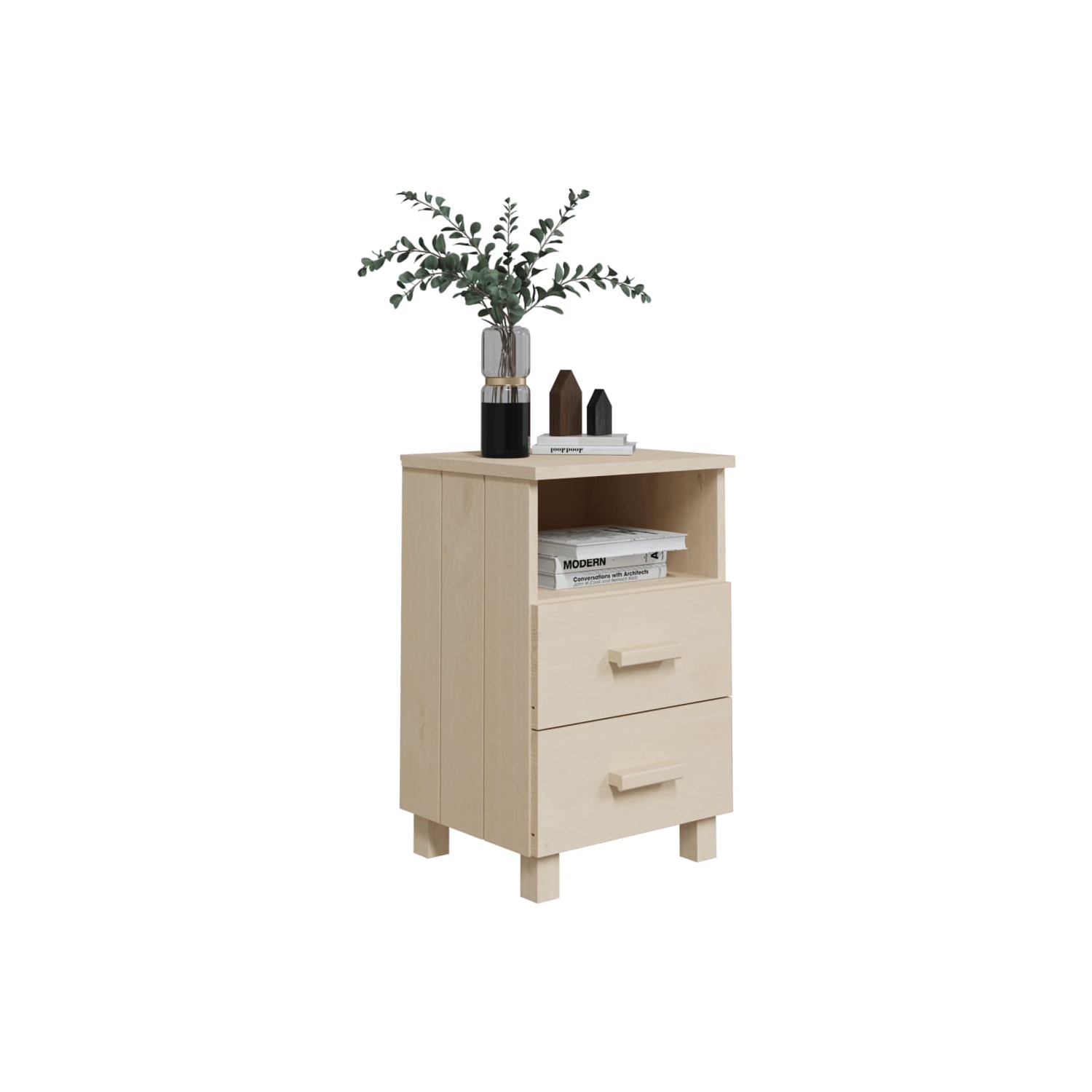 vidaXL Bedside Cabinets HAMAR 2 pcs Honey Brown 40x35x62 cm Solid Wood