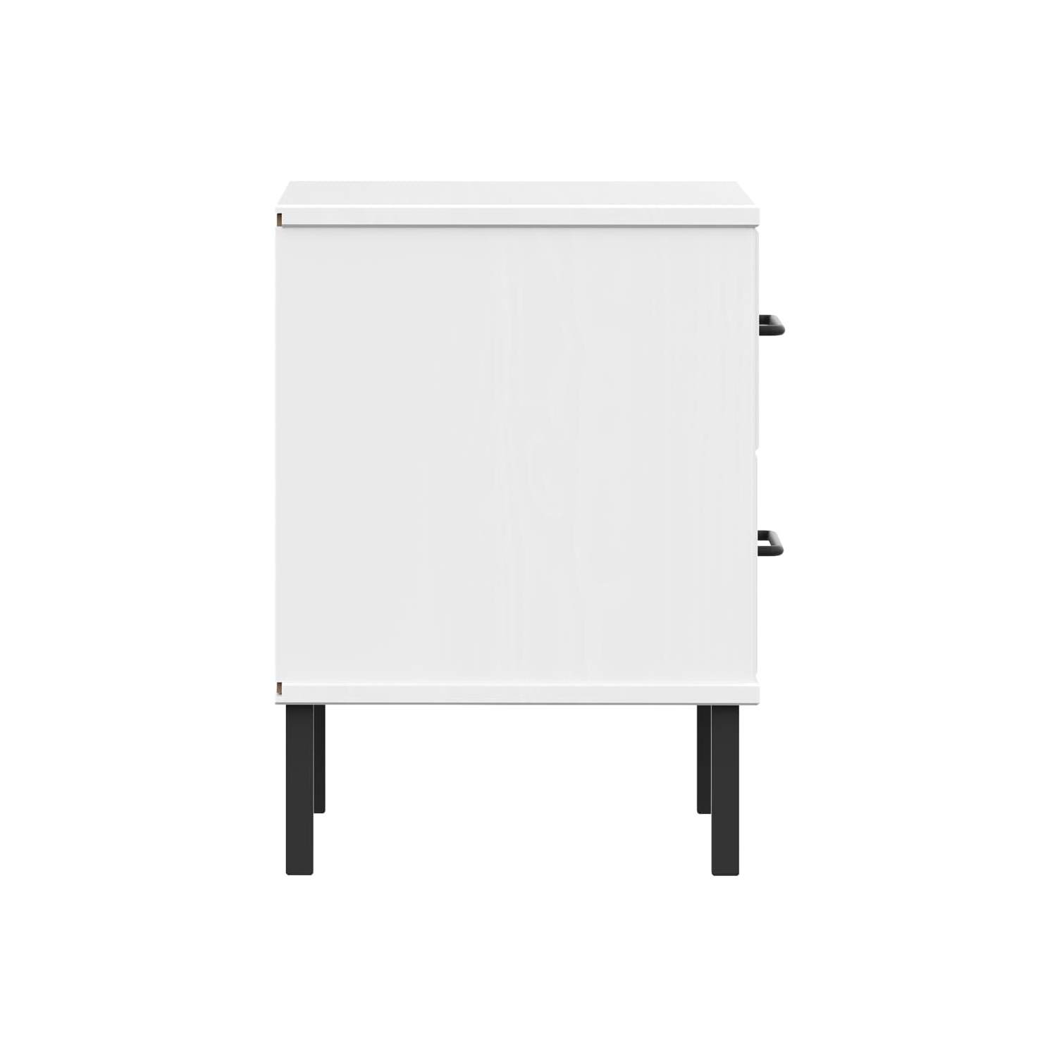 vidaXL Bedside Cabinet with Metal Legs White Solid Wood Pine OSLO